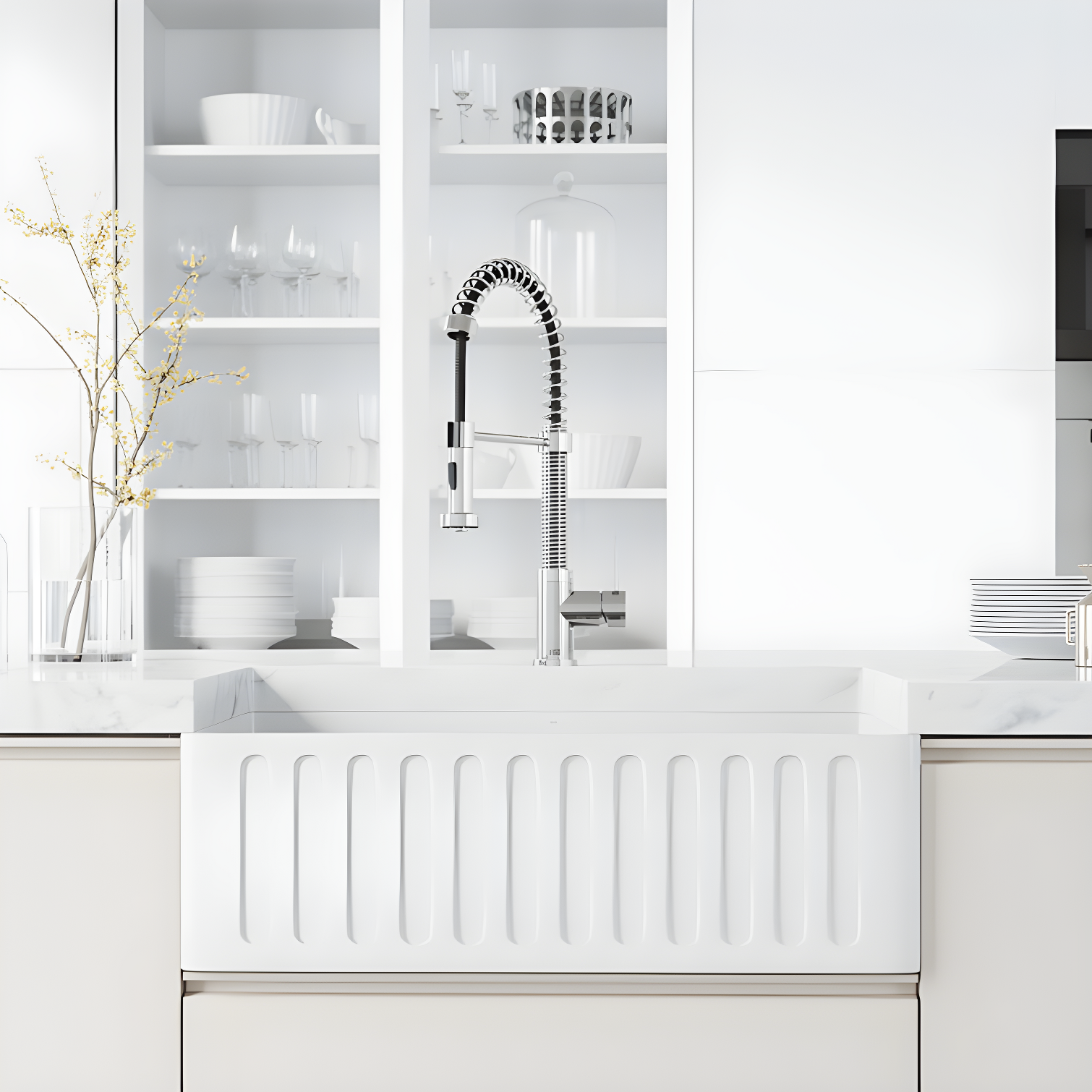Edison 19" H 1-handle Pull-Down 2-Function Sprayer Kitchen Faucet