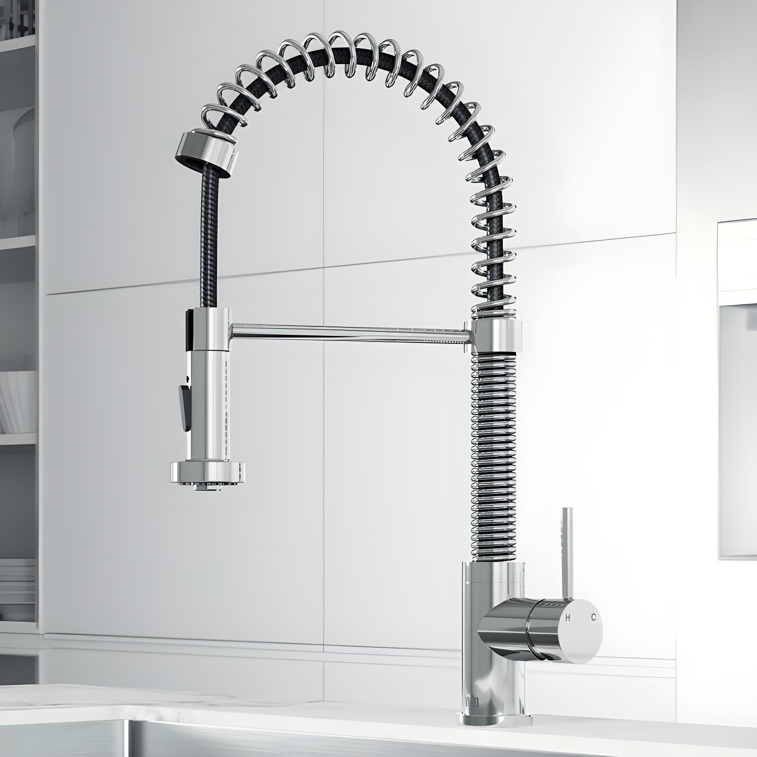 Edison 19" H 1-handle Pull-Down 2-Function Sprayer Kitchen Faucet