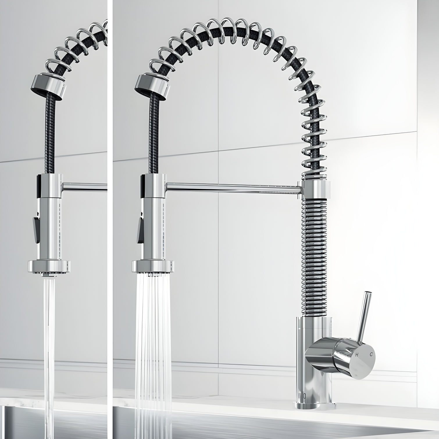 Edison 19" H 1-handle Pull-Down 2-Function Sprayer Kitchen Faucet