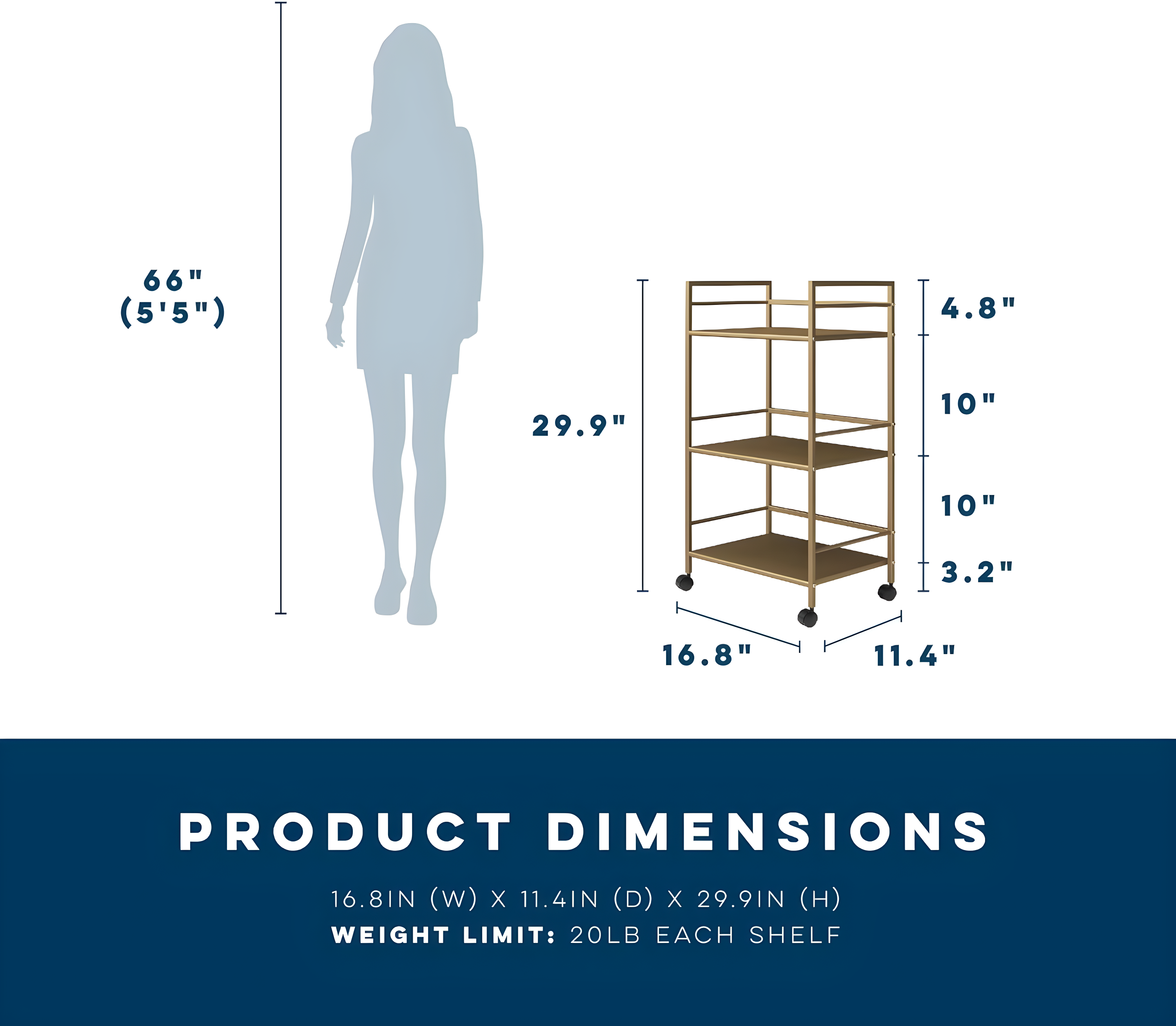 Novogratz Helix Metal Bar Cart