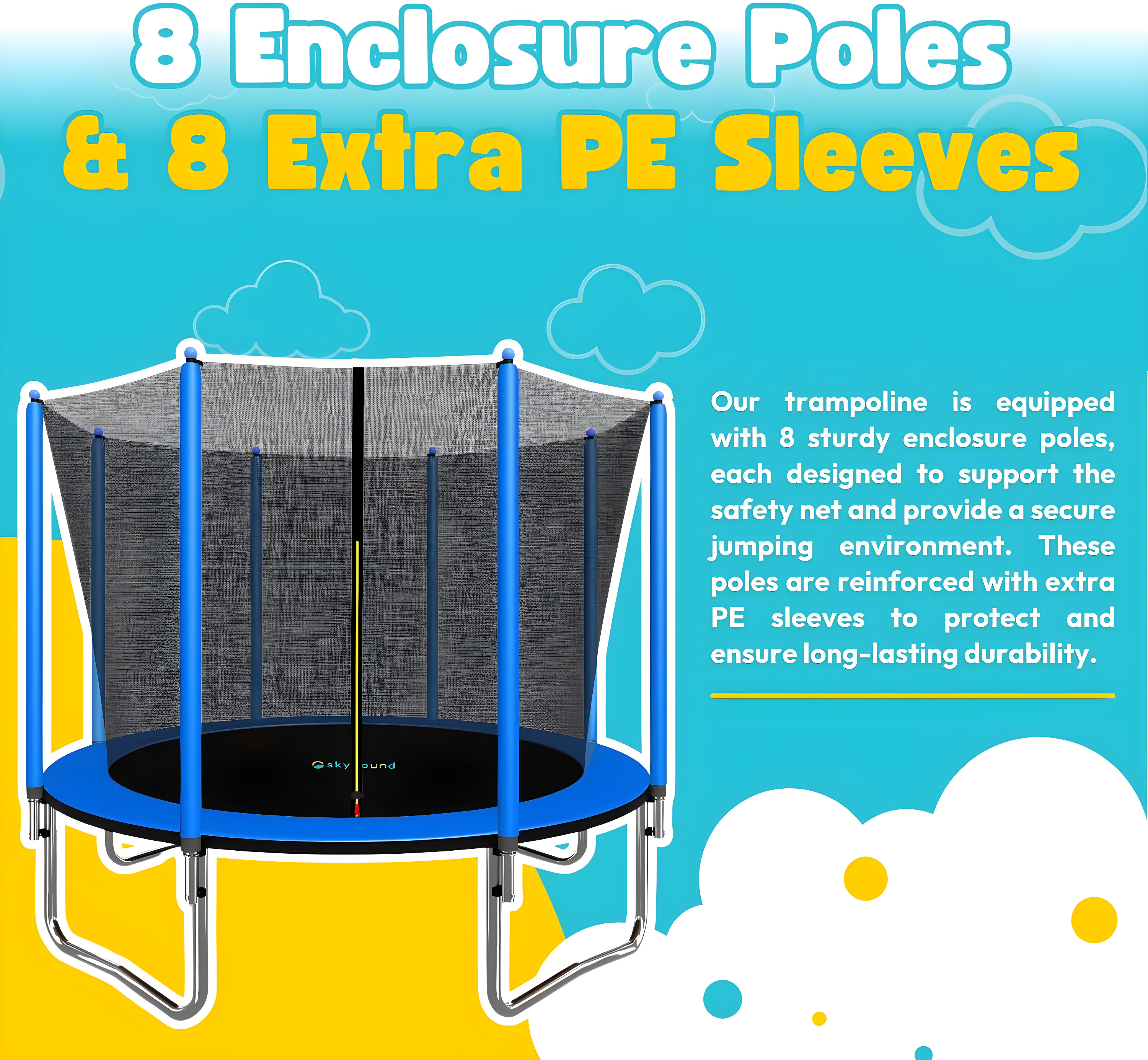 SKYBOUND Skybound 10' Round Backyard Trampoline with Safety Enclosure