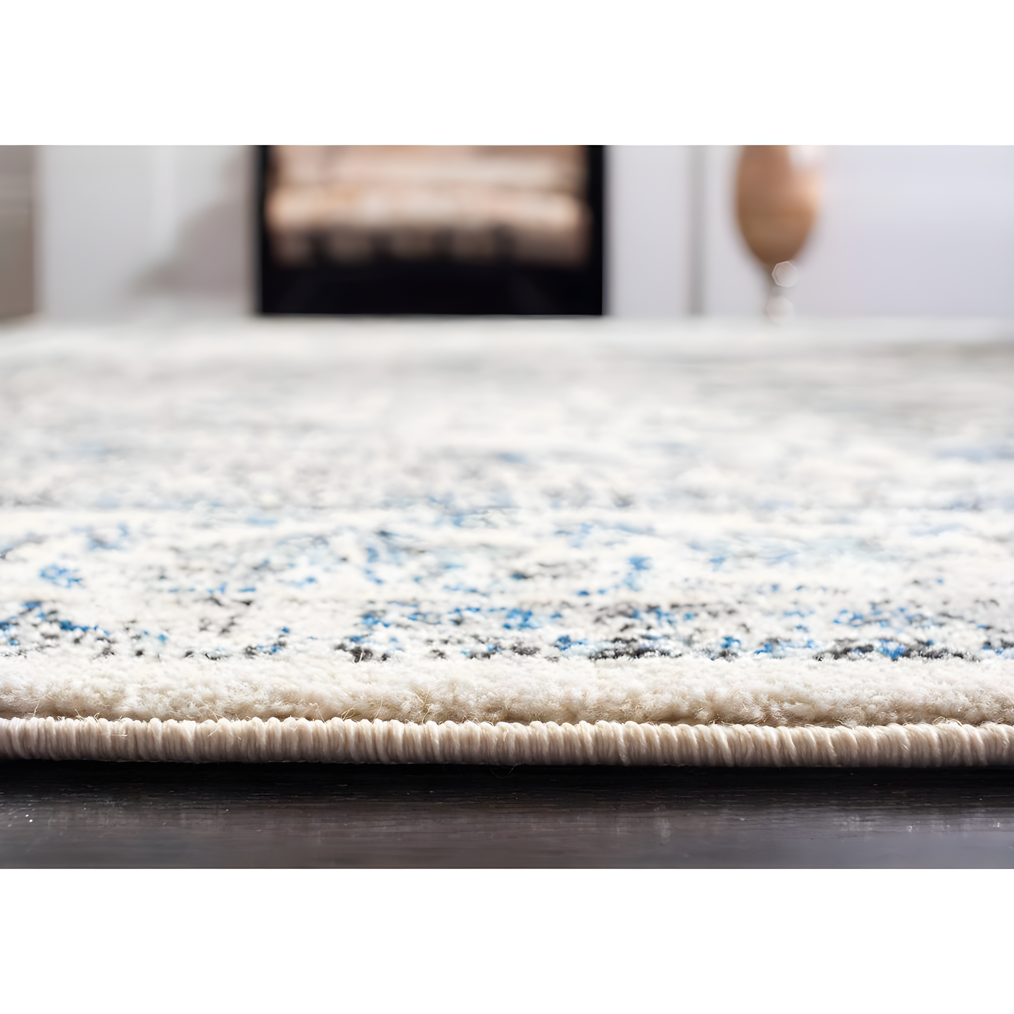 Evoke EVK220 Power Loomed Area Rug - Ivory/Grey - 6'7"x6'7" - Safavieh.