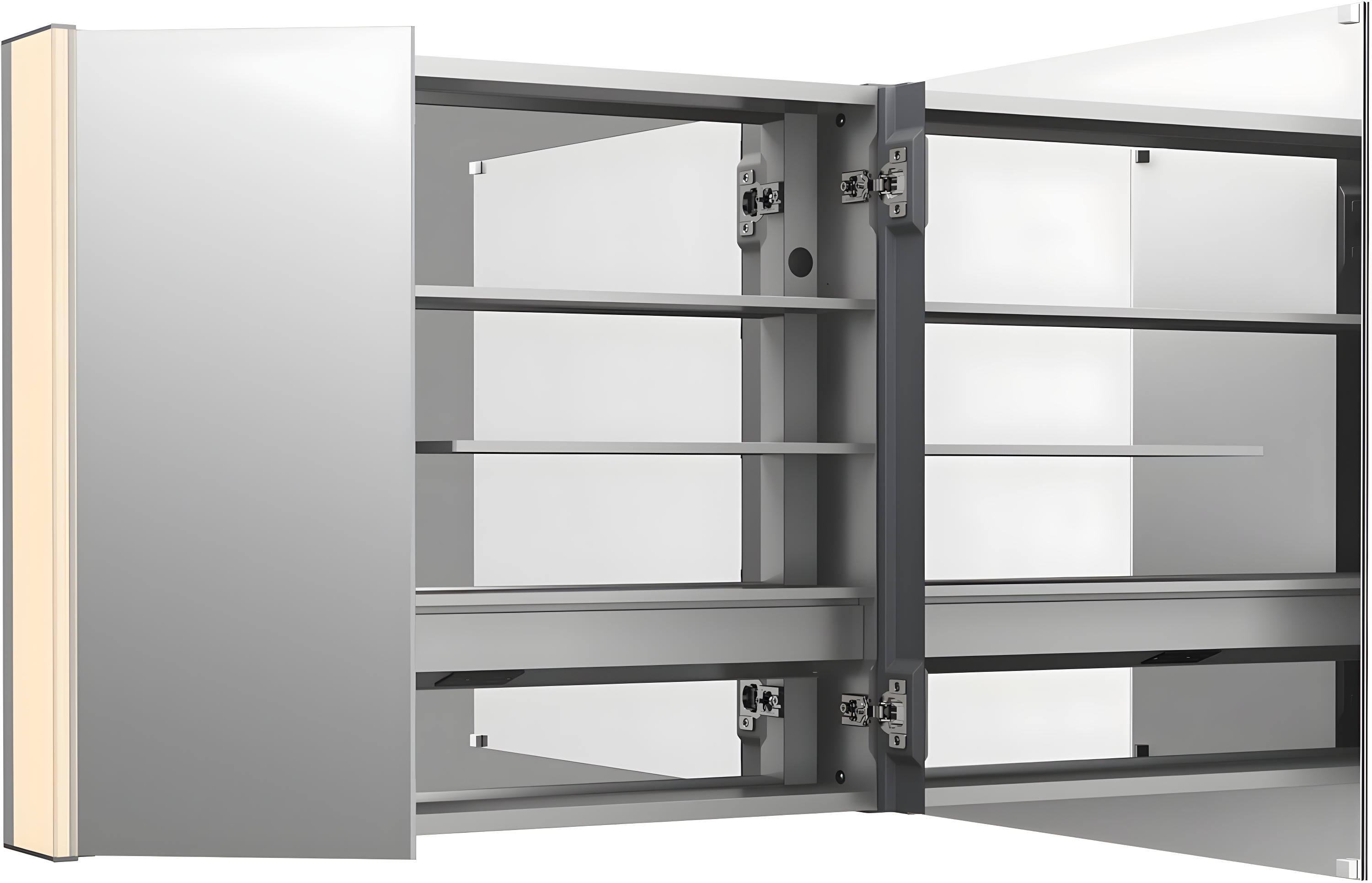 Maxstow Surface Mount Frameless Medicine Cabinet with LED Lighting