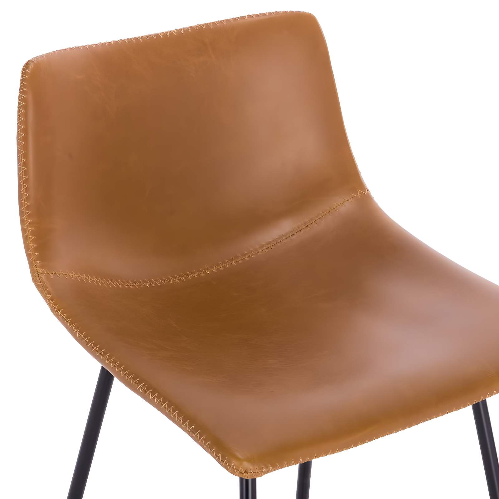 Poly & Bark Set of 2 24" High Paxton Counter Height Barstools Tan: Leatherette, Steel Base