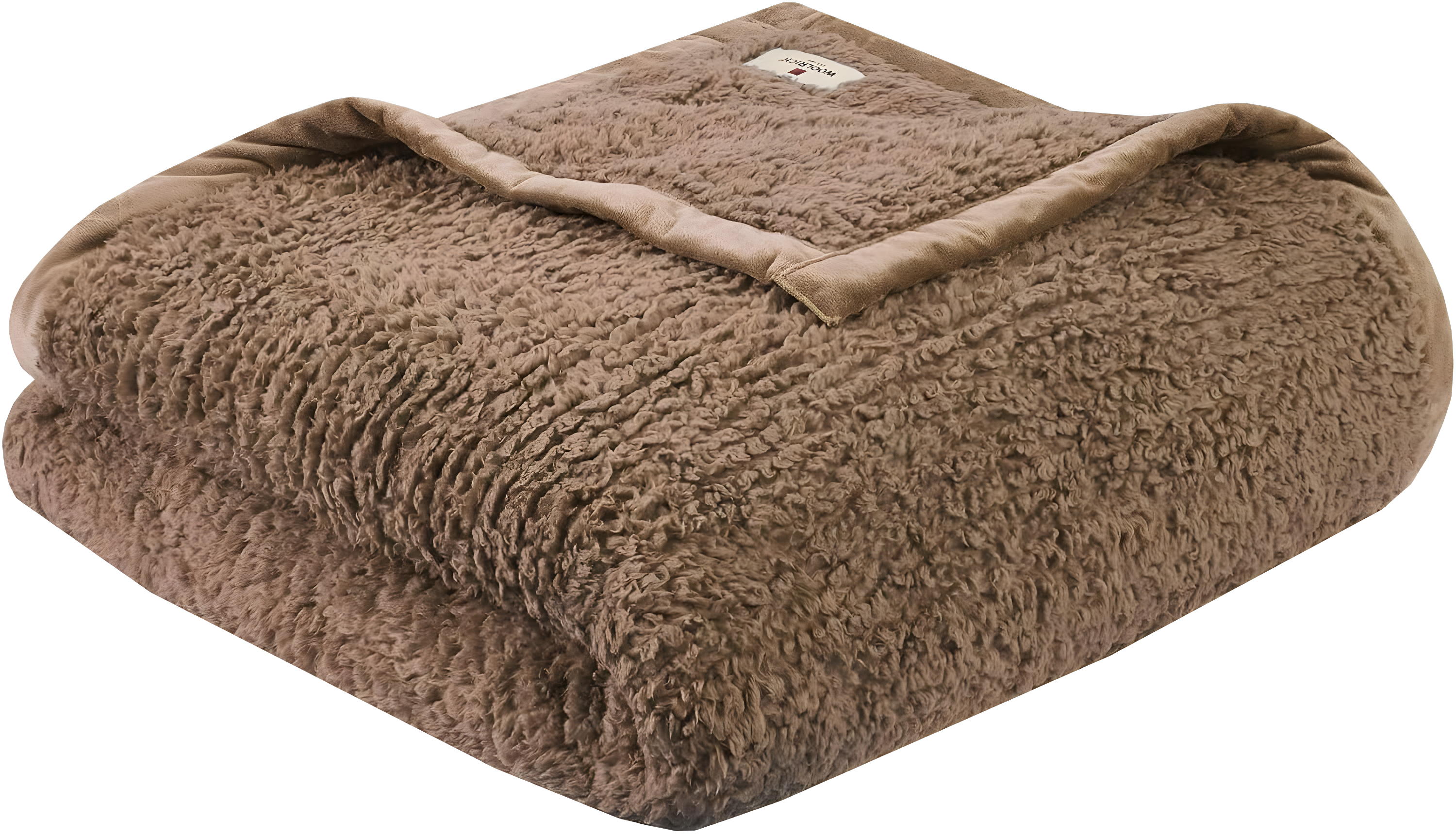 Twin Burlington Berber Bed Blanket Brown: Woolrich Velvet Transitional Style, OEKO-TEX Certified