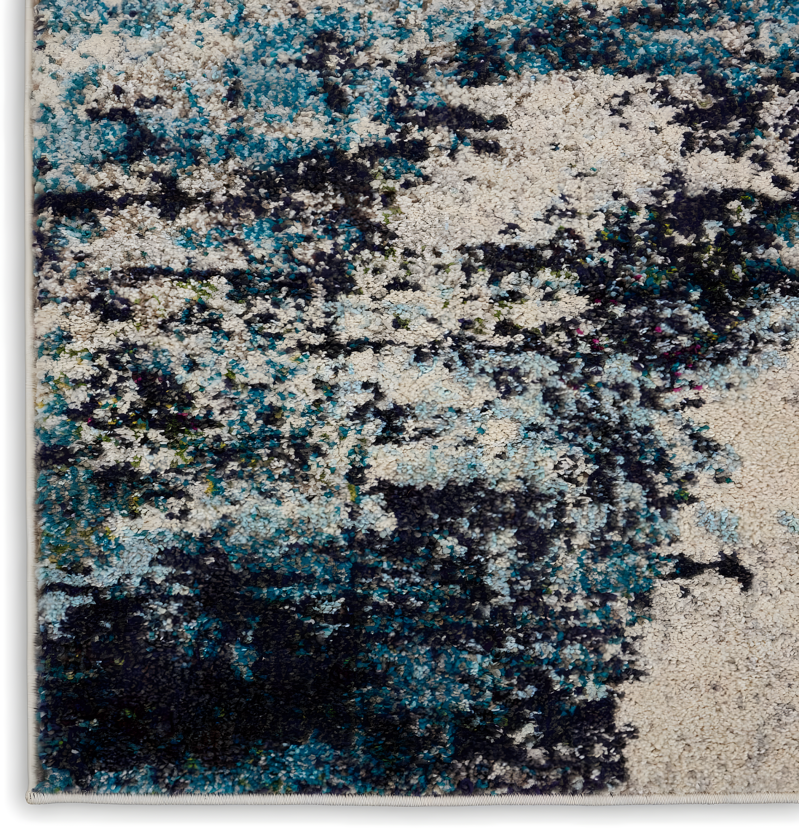 Nourison Celestial CES02 Indoor only Area Rug - Ivory/Teal Blue 9' x 12'