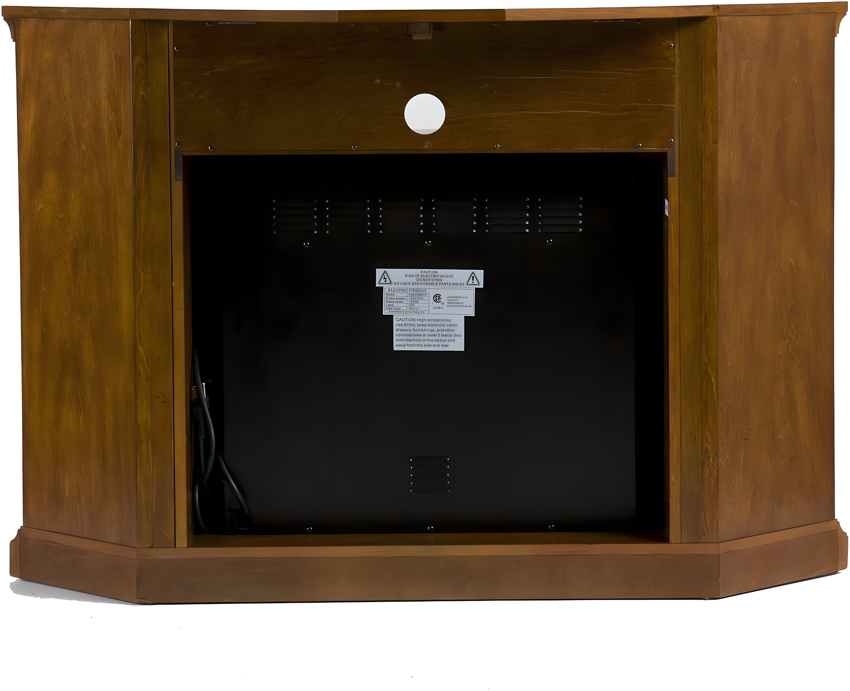 SEI Furniture Ponoma Convertible Media Electric Fireplace in Mahogany
