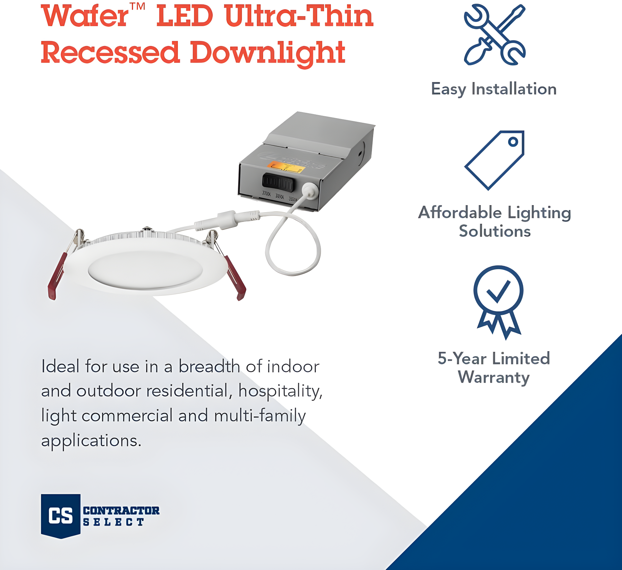 Wafer 4'' LED Retrofit Recessed Lighting Kit