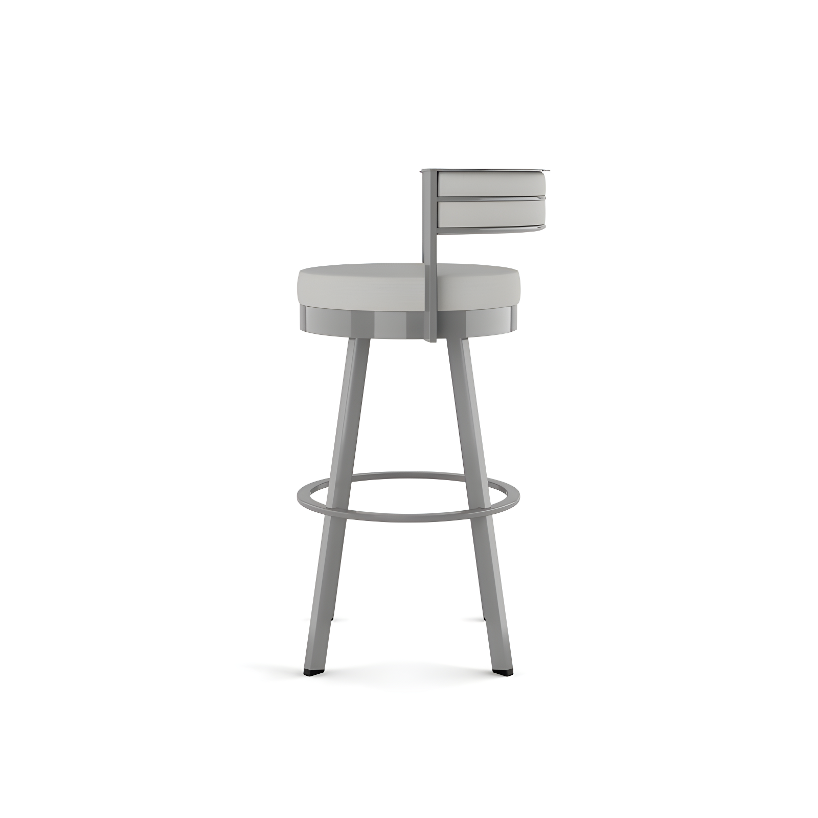 Amisco Browser Upholstered Counter Height Barstool Gray: Oval Back, Polyester, Steel Frame, 300 lbs Capacity