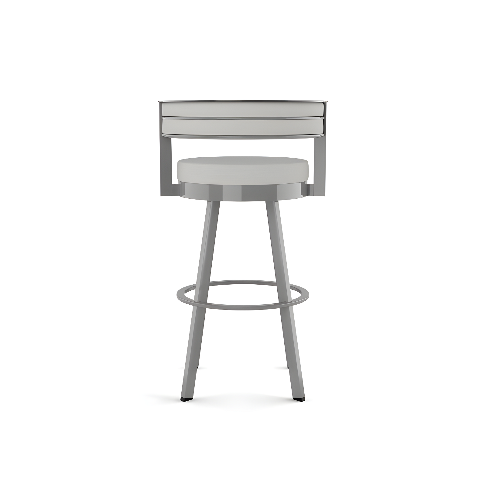 Amisco Browser Upholstered Counter Height Barstool Gray: Oval Back, Polyester, Steel Frame, 300 lbs Capacity