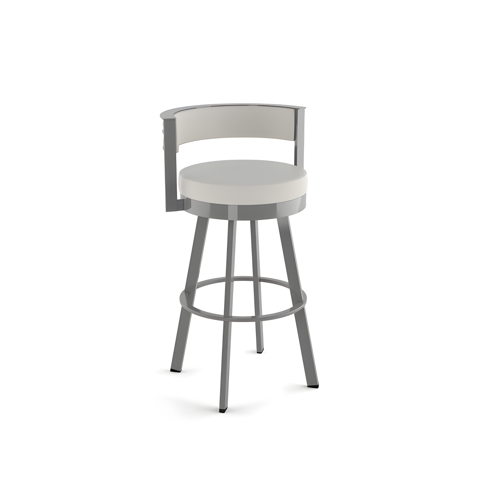 Amisco Browser Upholstered Counter Height Barstool Gray: Oval Back, Polyester, Steel Frame, 300 lbs Capacity
