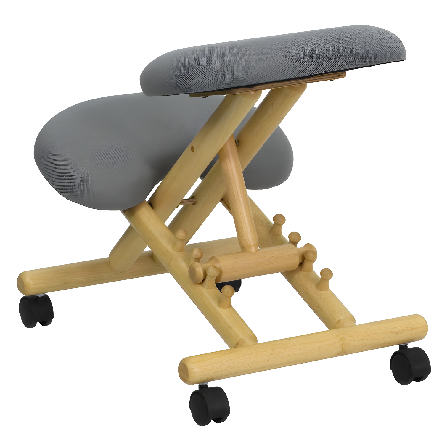 Bragg Posey Mobile Wooden Height-Adjustable Ergonomic Kneeling Office Chair