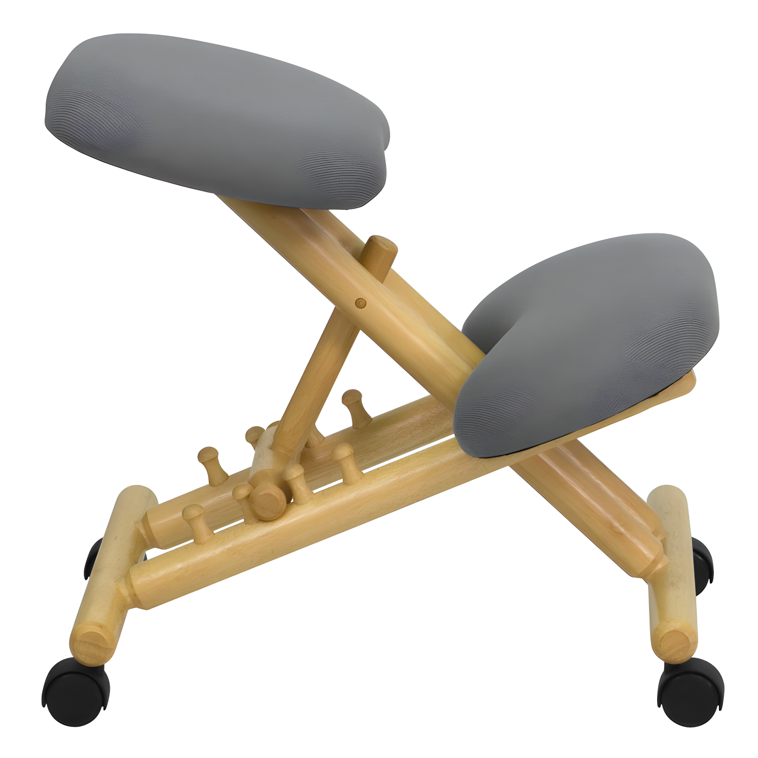 Bragg Posey Mobile Wooden Height-Adjustable Ergonomic Kneeling Office Chair