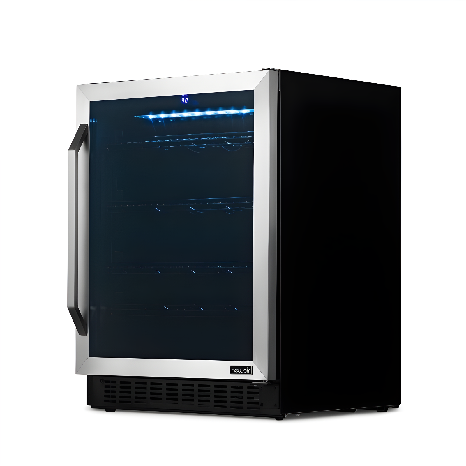 Newair FlipShelf 24" Wine and Beverage Refrigerator 179 Cans or 49 Bottles, Reversible Shelves, Built-in Fridge or Freestanding Drinks and Wine Cooler