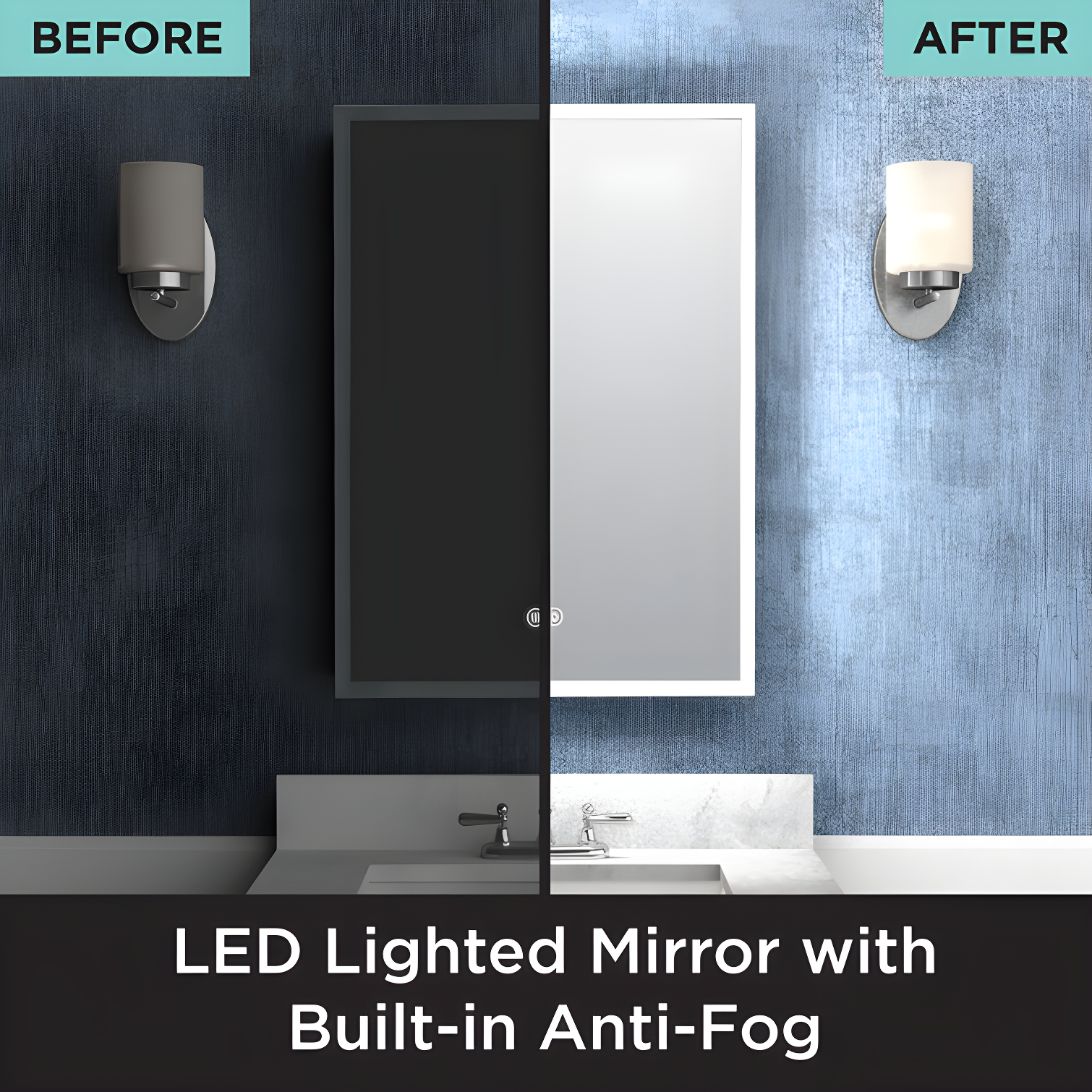 Arlot Recessed or Surface Mount Framed Medicine Cabinet with LED Lighting and Electrical Outlet