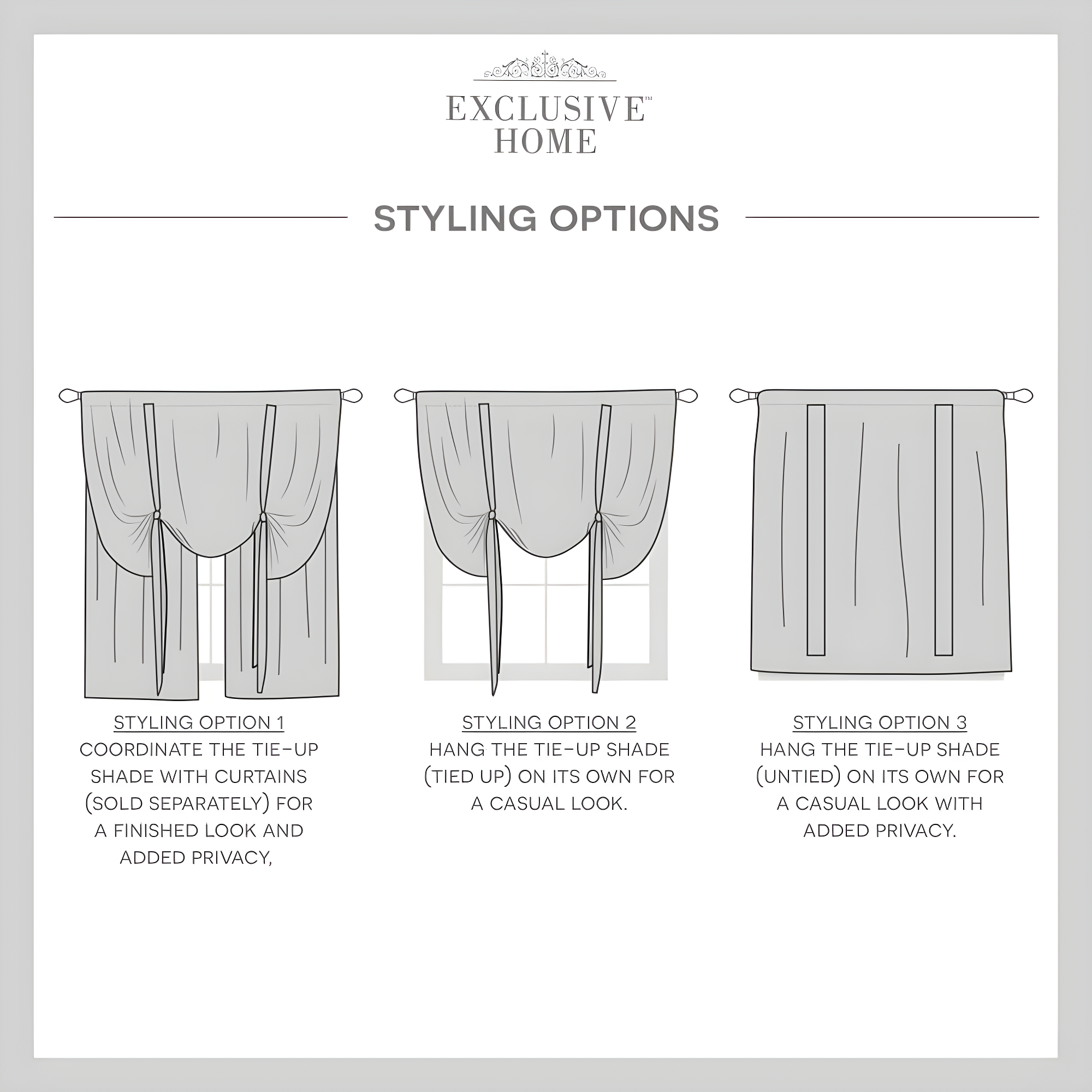 Amalgamated Textiles Exclusive Home Loha Light Filtering Rod Pocket Tie Up Shade