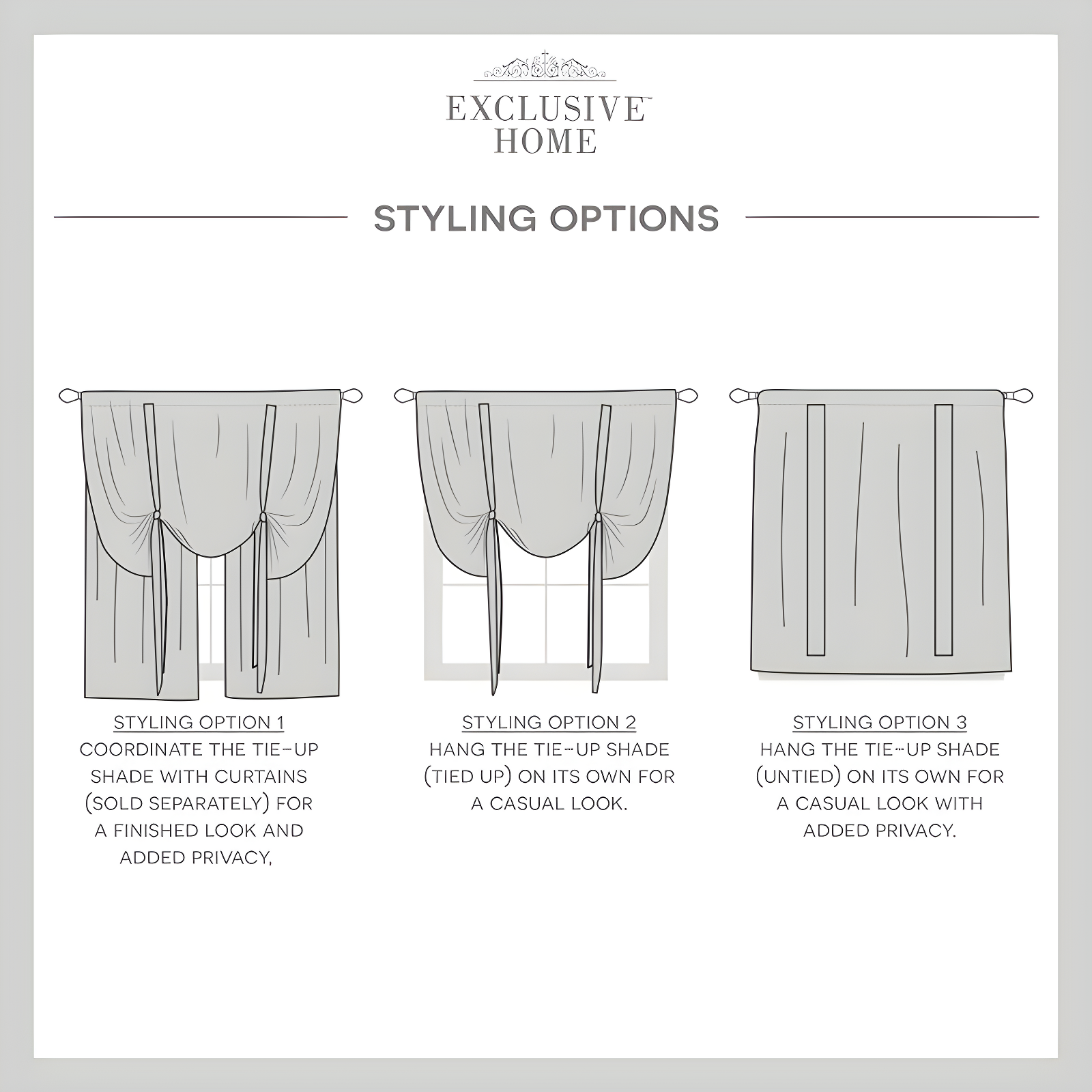 Amalgamated Textiles Exclusive Home Loha Light Filtering Rod Pocket Tie Up Shade