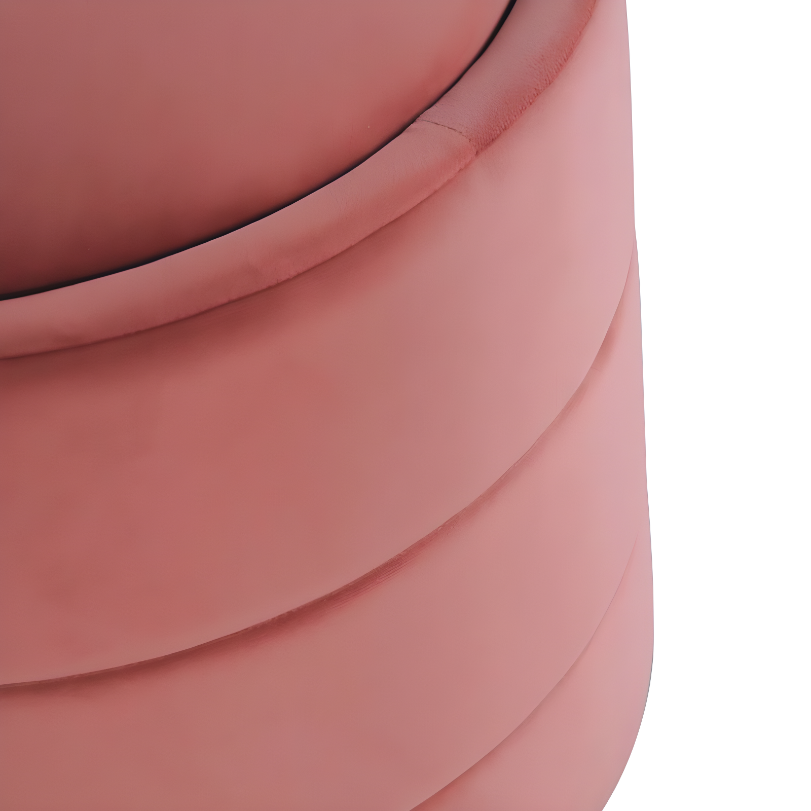 Storage Round Ottoman Blush Velvet - HomePop