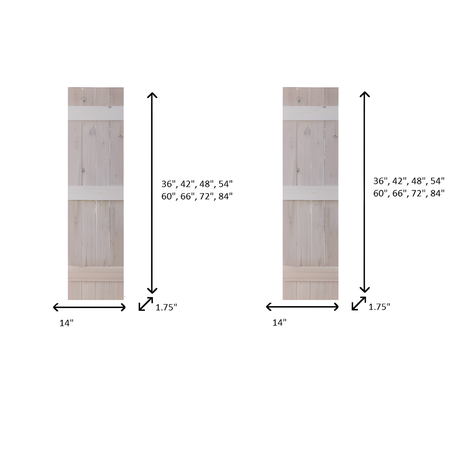 Dogberry Collections 14'' Board & Batten Shutters (Set of 2)