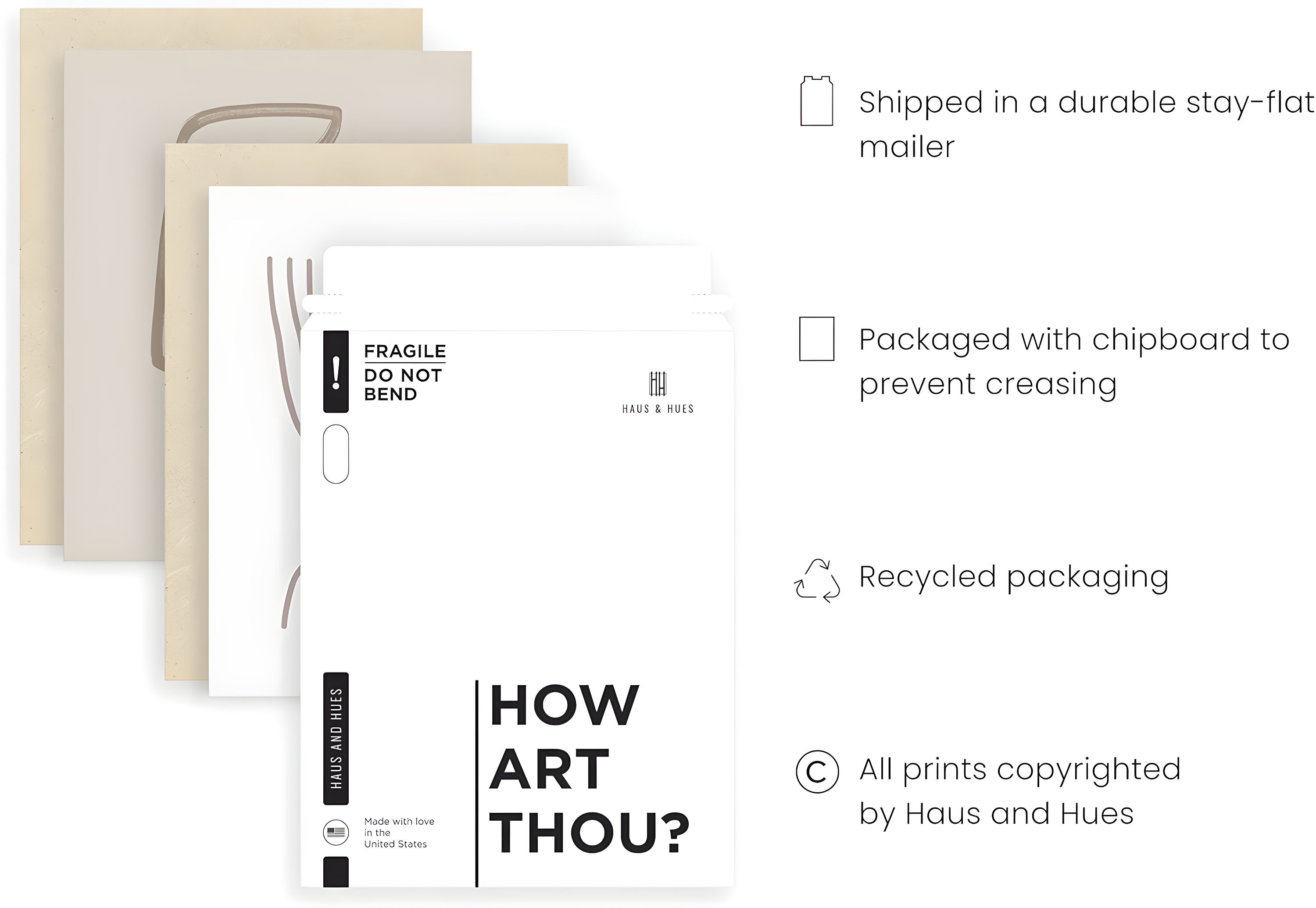 HAUS AND HUES Boho Posters - Set of 6 Aesthetic Posters for Room, Mid Century Modern Poster, Boho Wall Prints, Gallery Wall Art Boho Artwork, Abstract Neutral Art Cream Gallery Wall Set (Unframed)