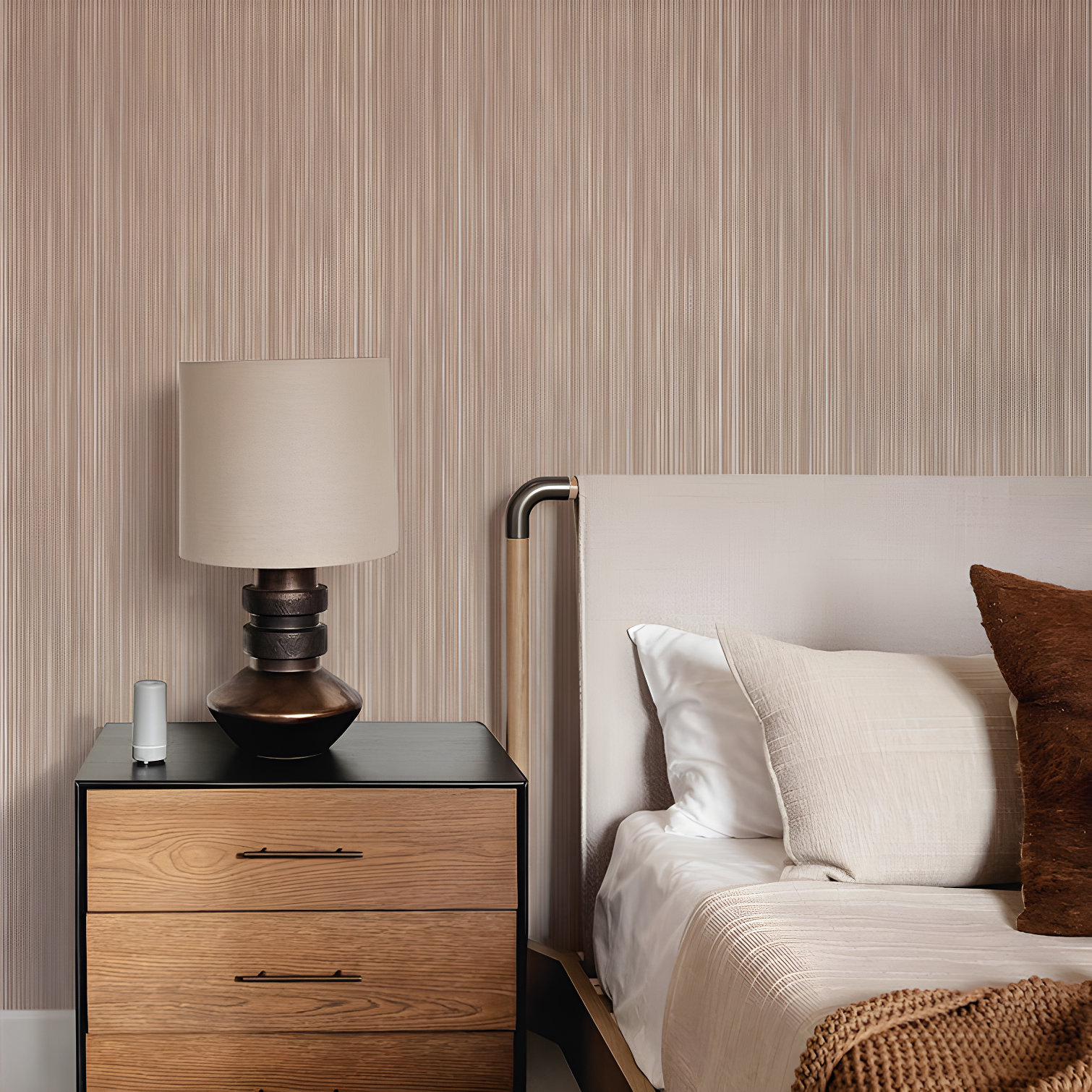 Tempaper & Co. 28 sq ft Faux Horizontal Grasscloth Removable Peel and Stick Wallpaper Textured Neutral : Vinyl, Self-Adhesive