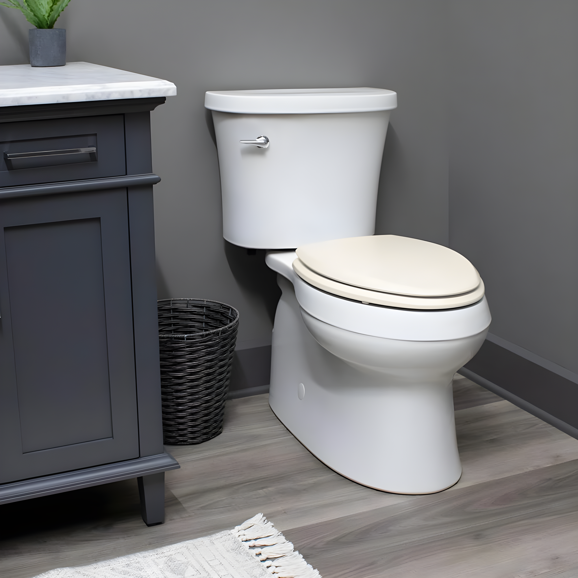 Bemis 7B500EC 346 Round 500/1500 Toilet Seat, Easy Clean