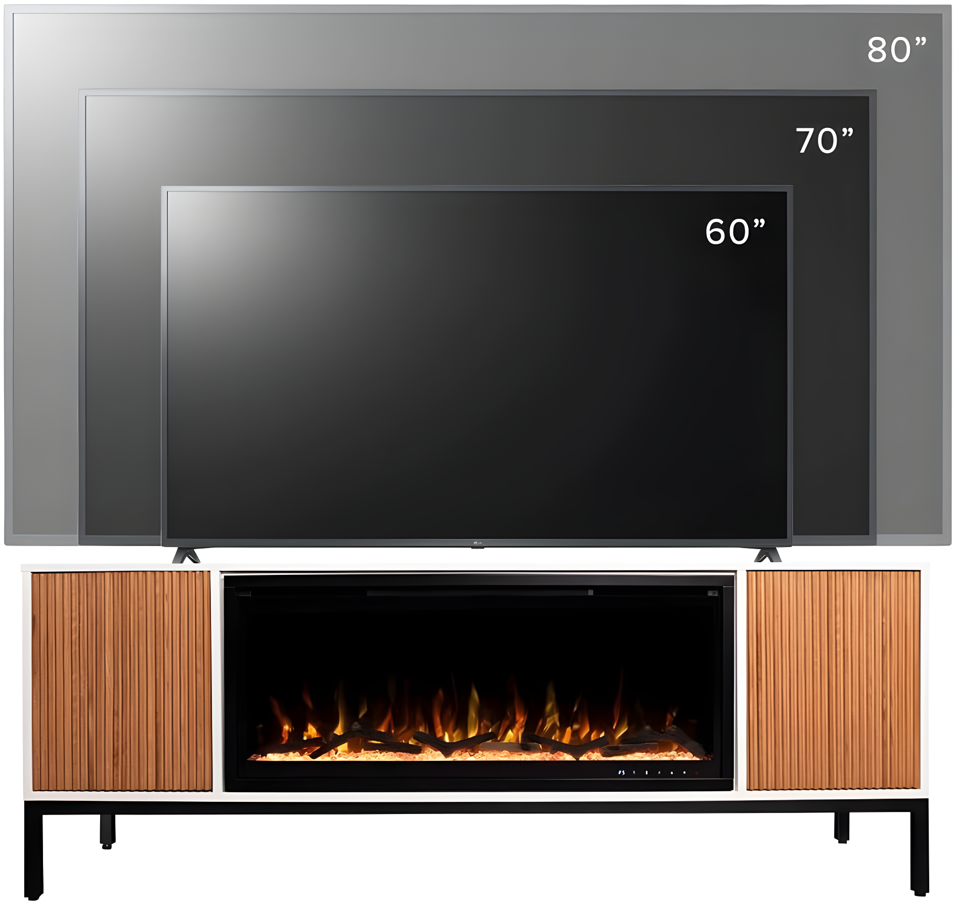 Modern Ember Emory Smart Electric Fireplace Tv Stand | 42” Firebox Heater | With Wi-fi App