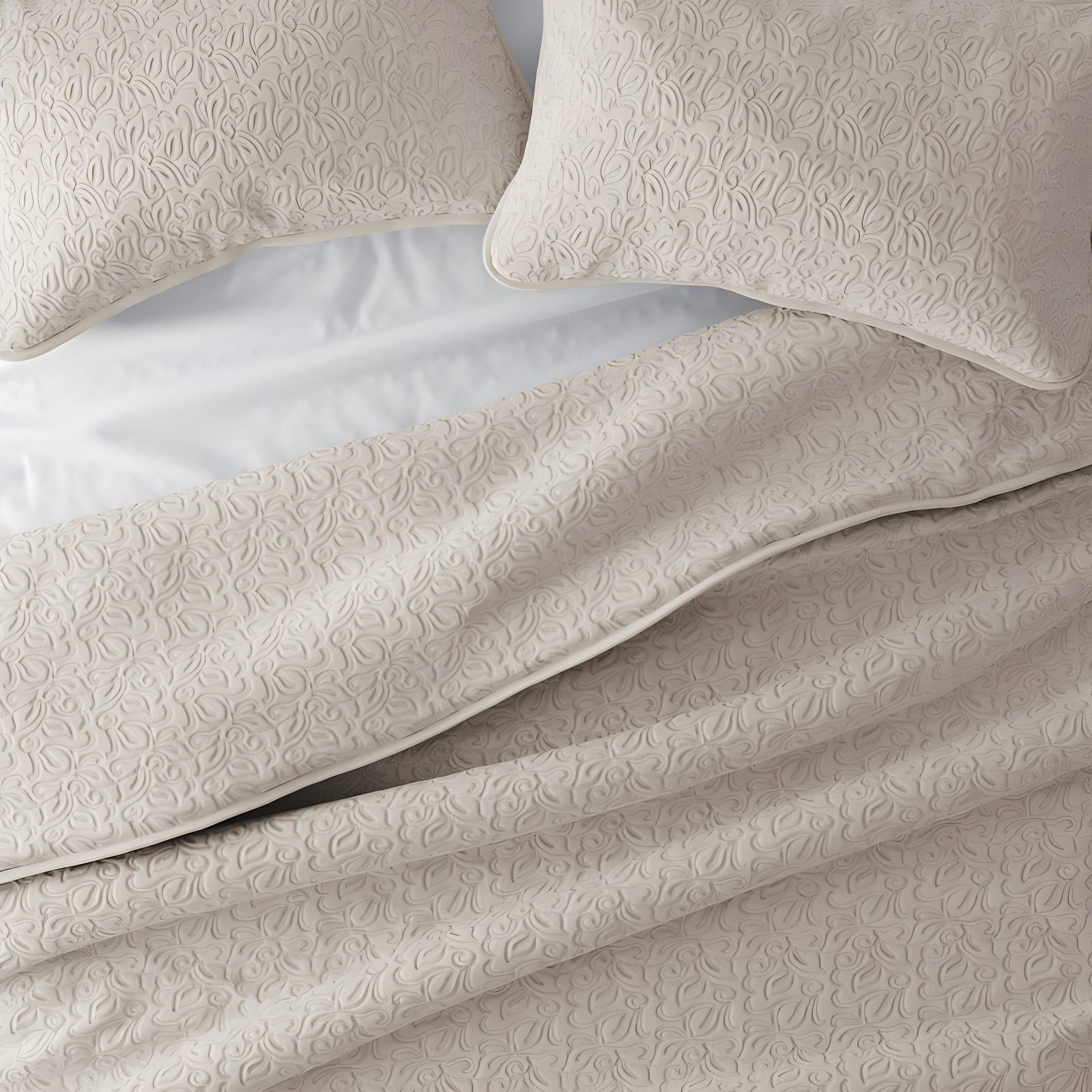 Becky Cameron Becky Cameron Elegant Floral Stitching Quilt Set