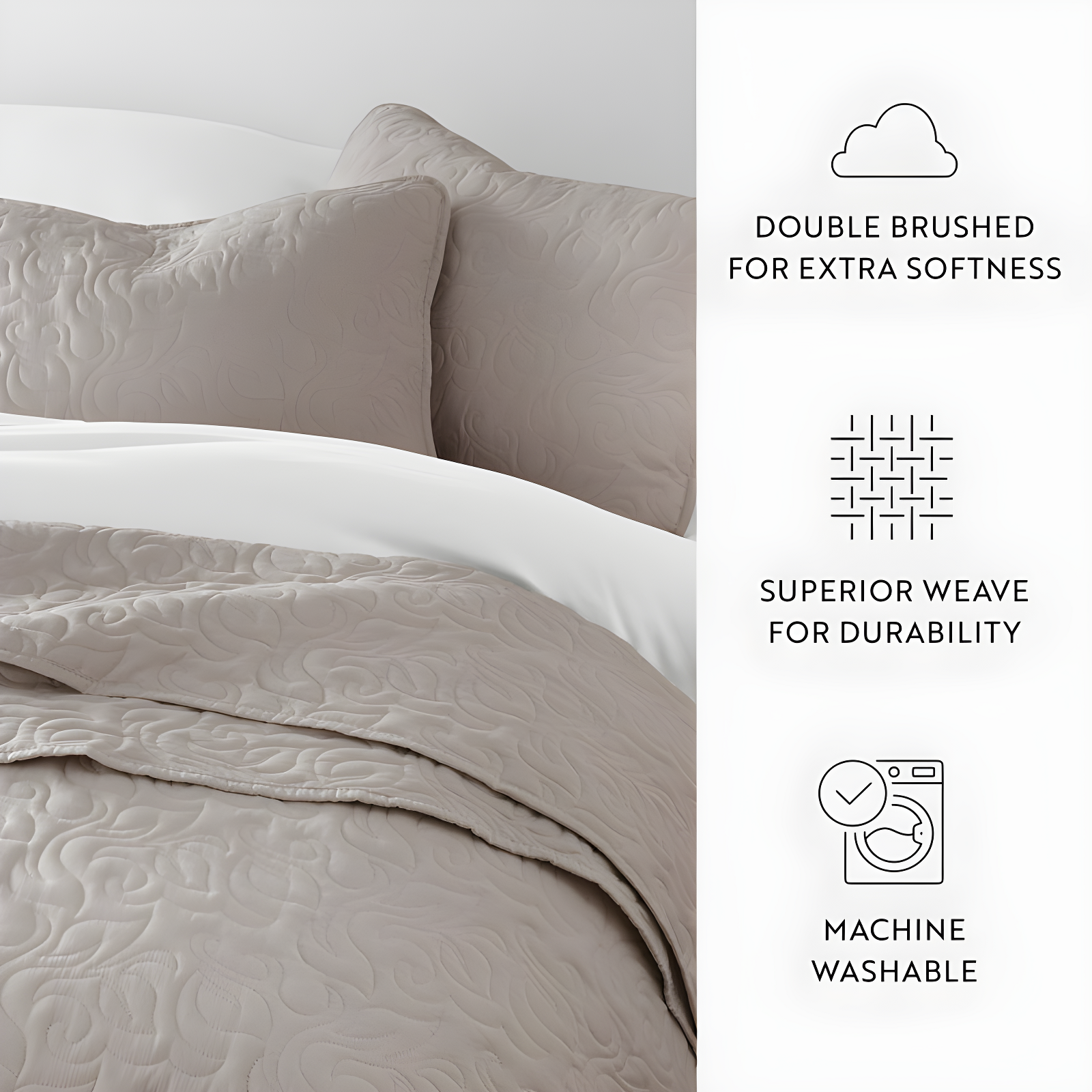 Becky Cameron Becky Cameron Elegant Floral Stitching Quilt Set