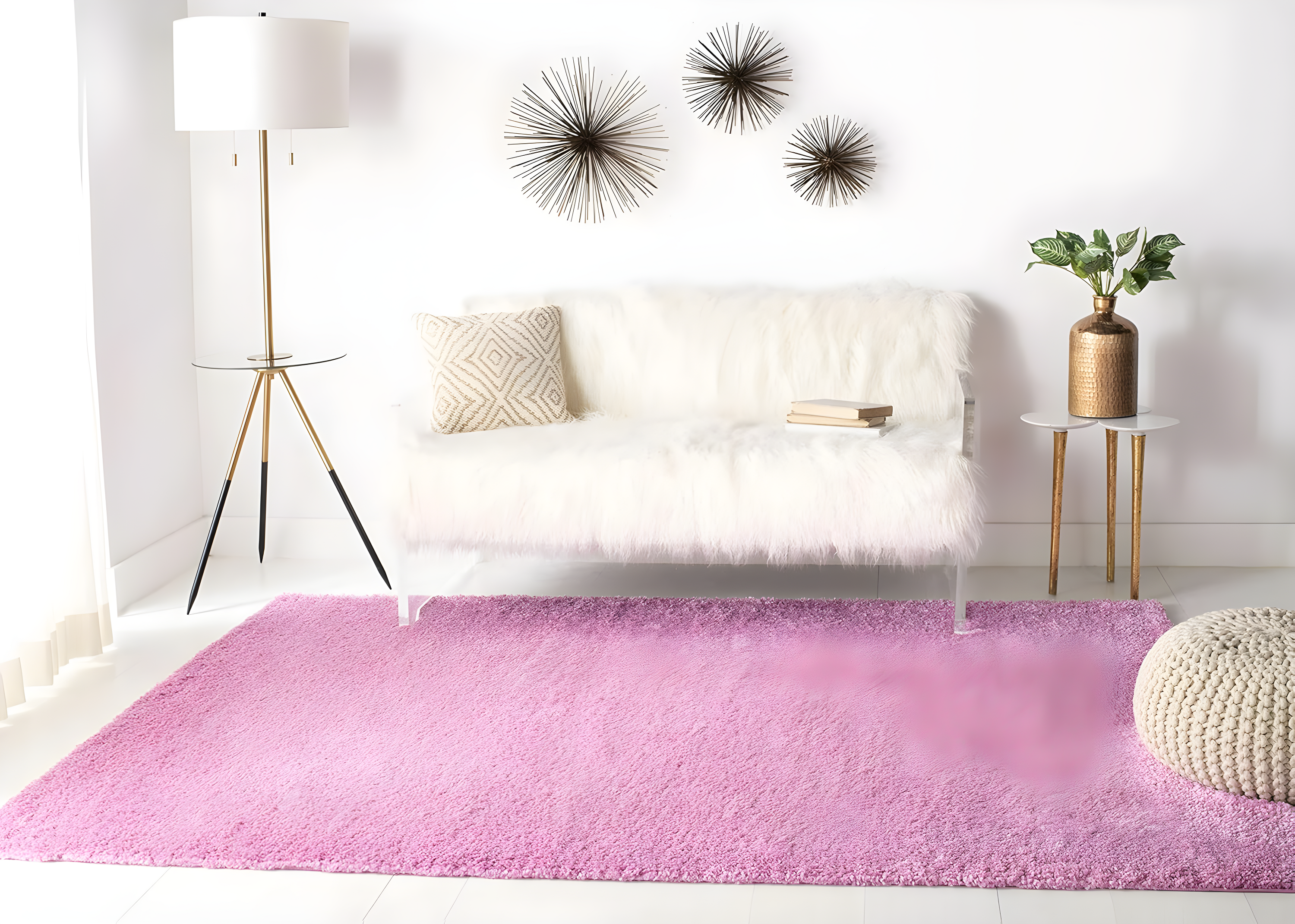 August Shag 900 AUG900 Power Loomed Indoor Area Rug - Pink - 4'x6' - Safavieh