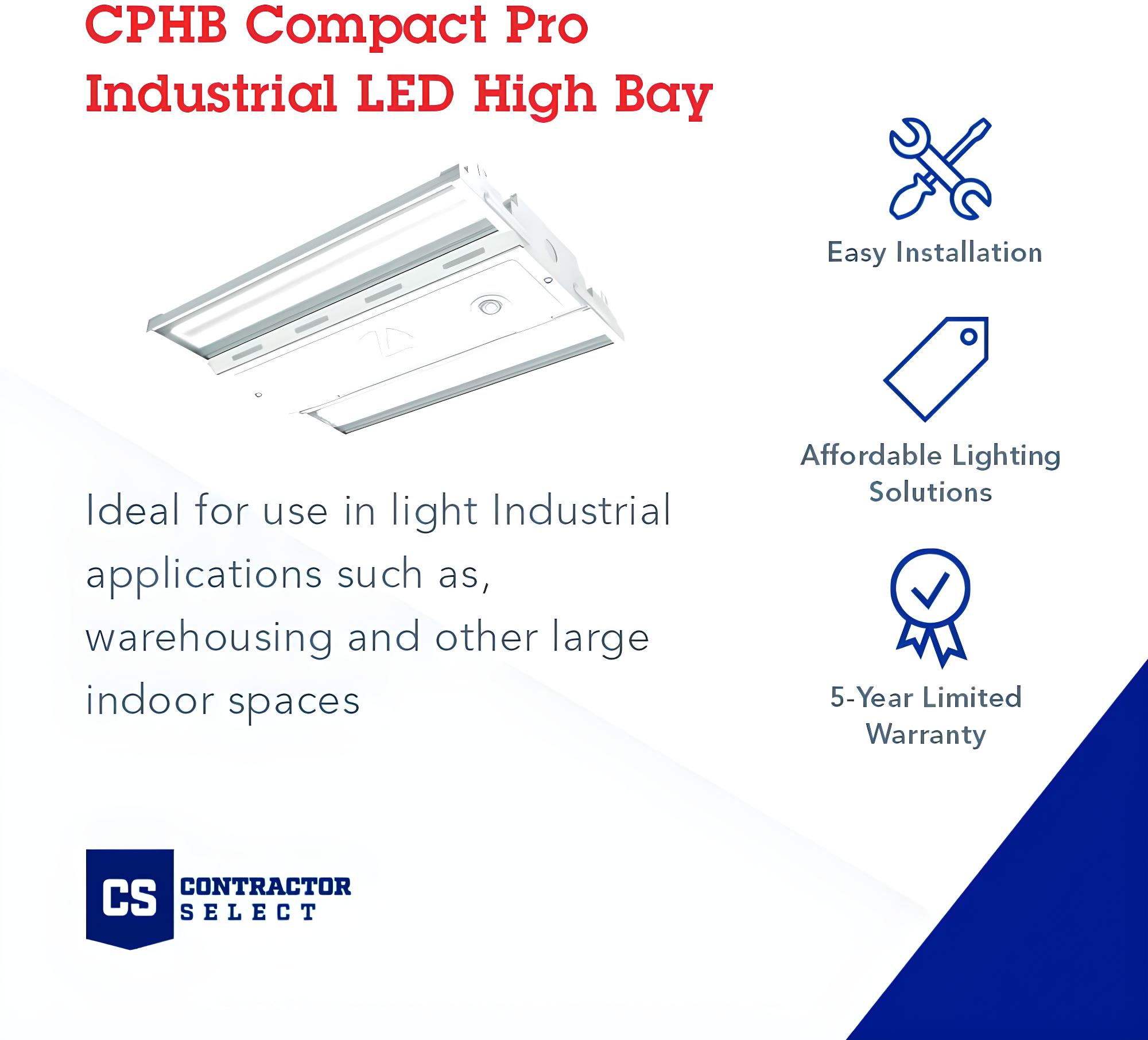 Lithonia Lighting Dimmable Rectangle High Bay Ceiling Light