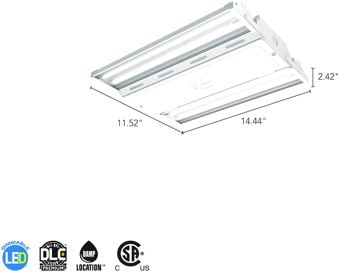 Lithonia Lighting Dimmable Rectangle High Bay Ceiling Light