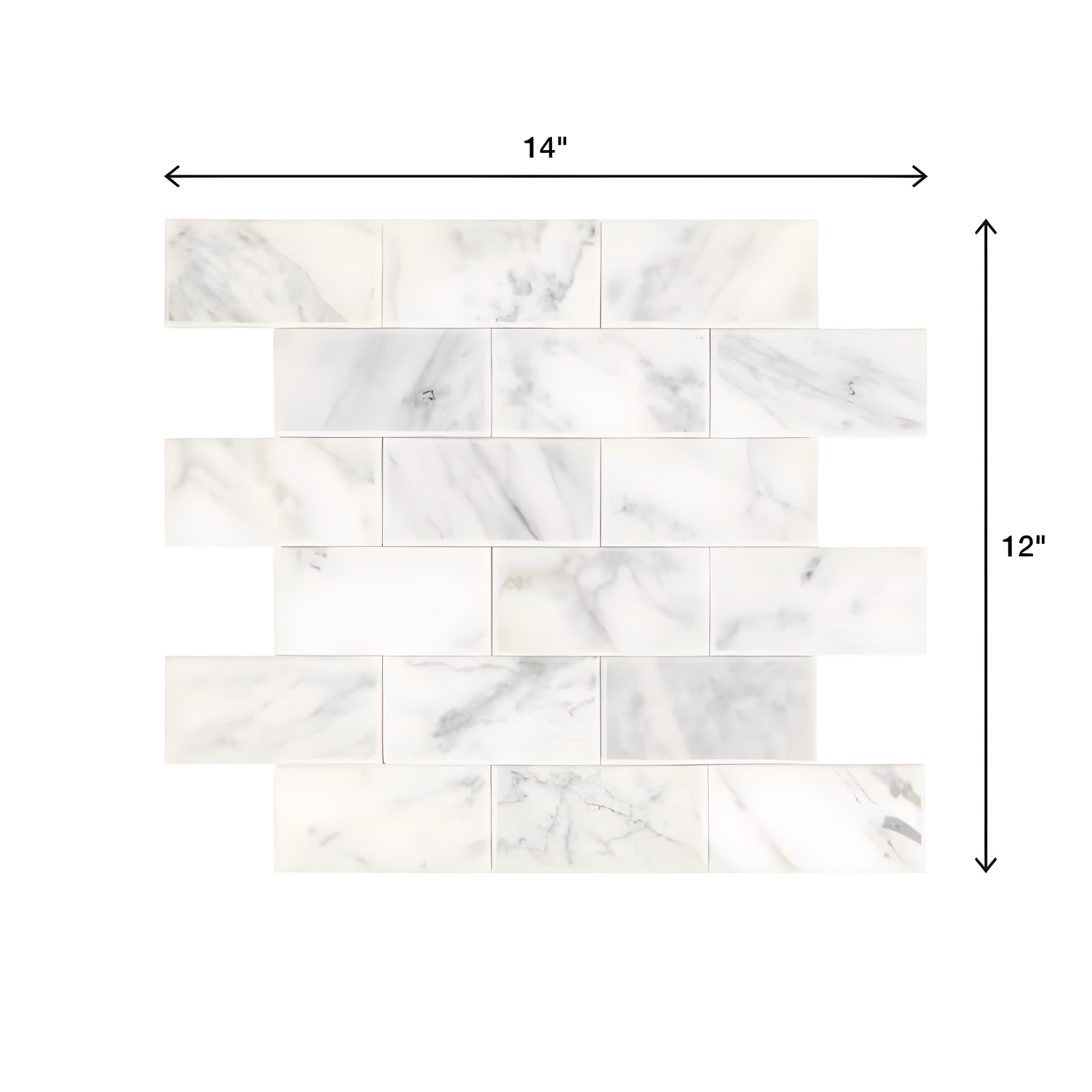 Daltile Simply Stick Mosaix 4'' W x 2'' L Natural Stone Peel and Stick Mosaic Tile