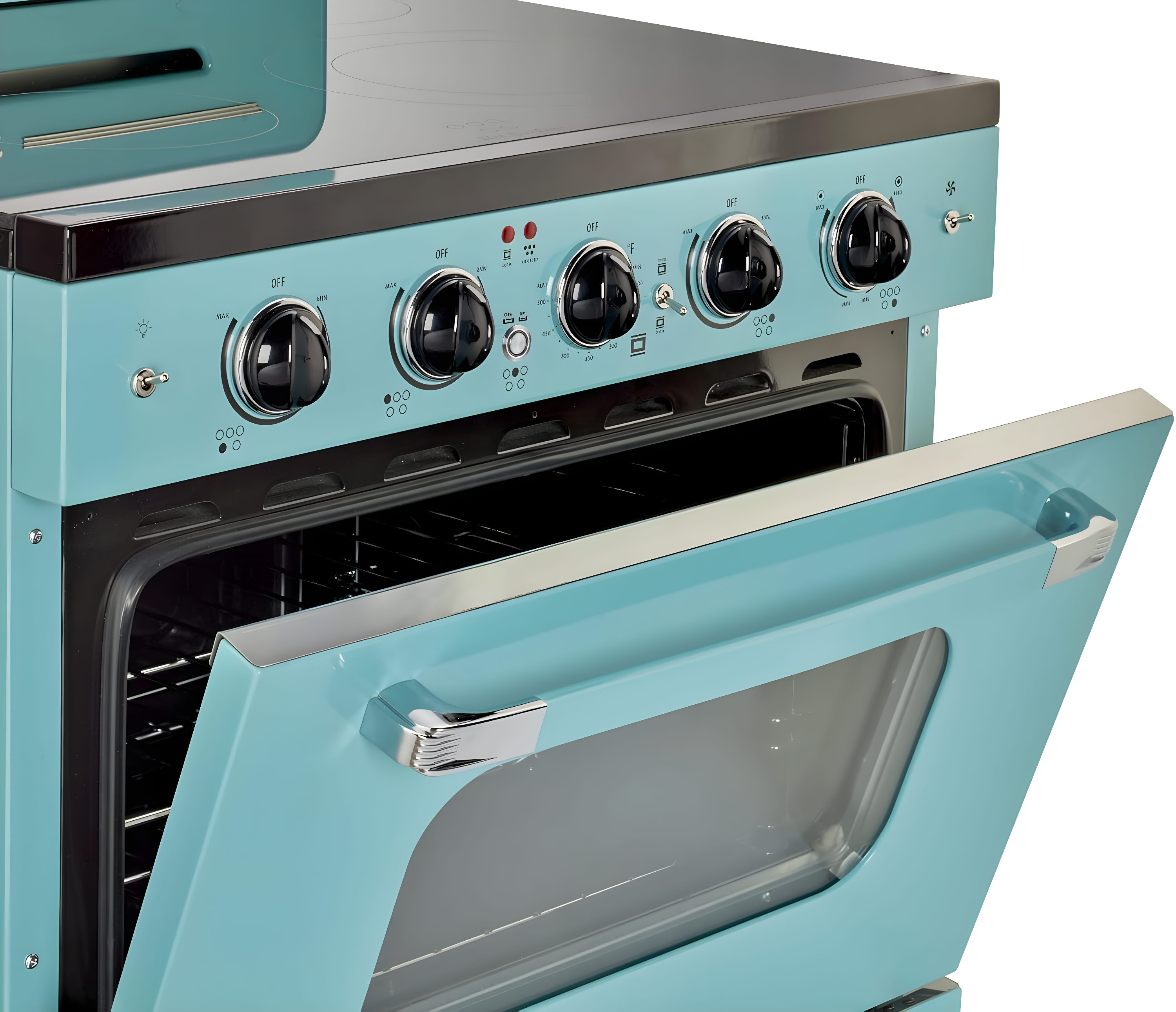 Unique Appliances Classic Retro 30" 5 Element 3.9 cu. ft. Freestanding Electric Glass Top Range with Convection Oven UGP-30CR EC T