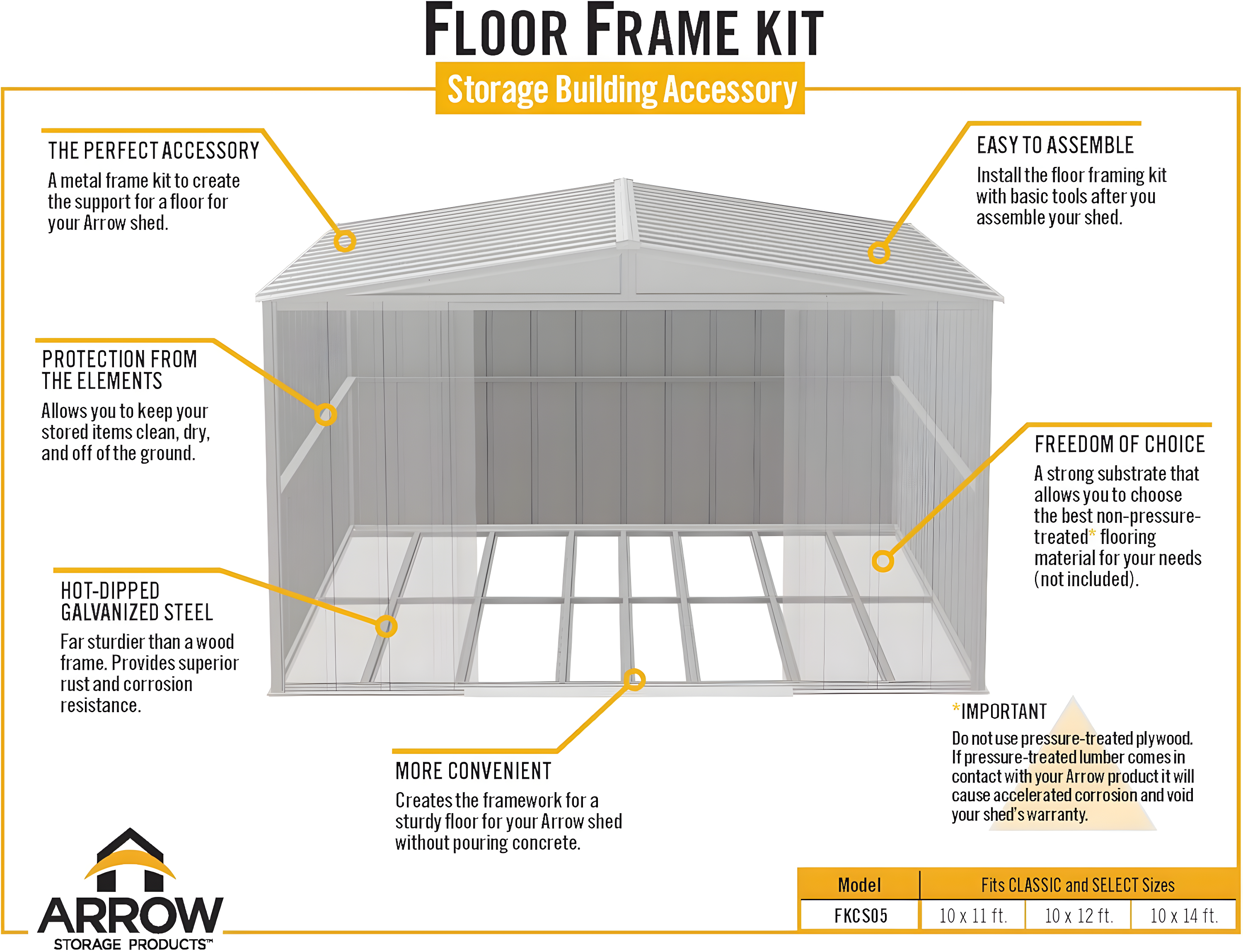 Arrow Arrow Rust Resistant Steel Flooring Kit