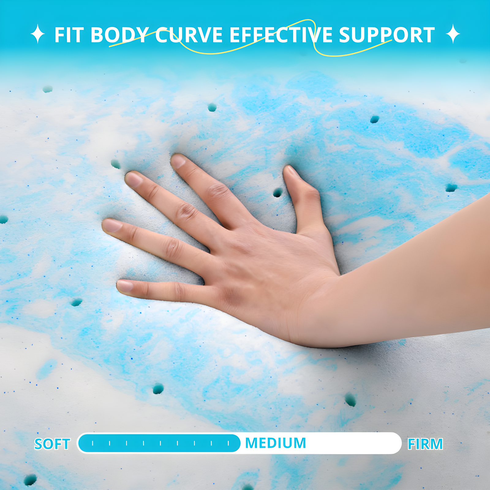 Alwyn Home 2 Inch Memory Foam Mattress Topper Twin Size, Gel Infused Memory Foam Bed Topper For Back Pain Relief, Cooling Mattress Pad,(Blue/Twin)