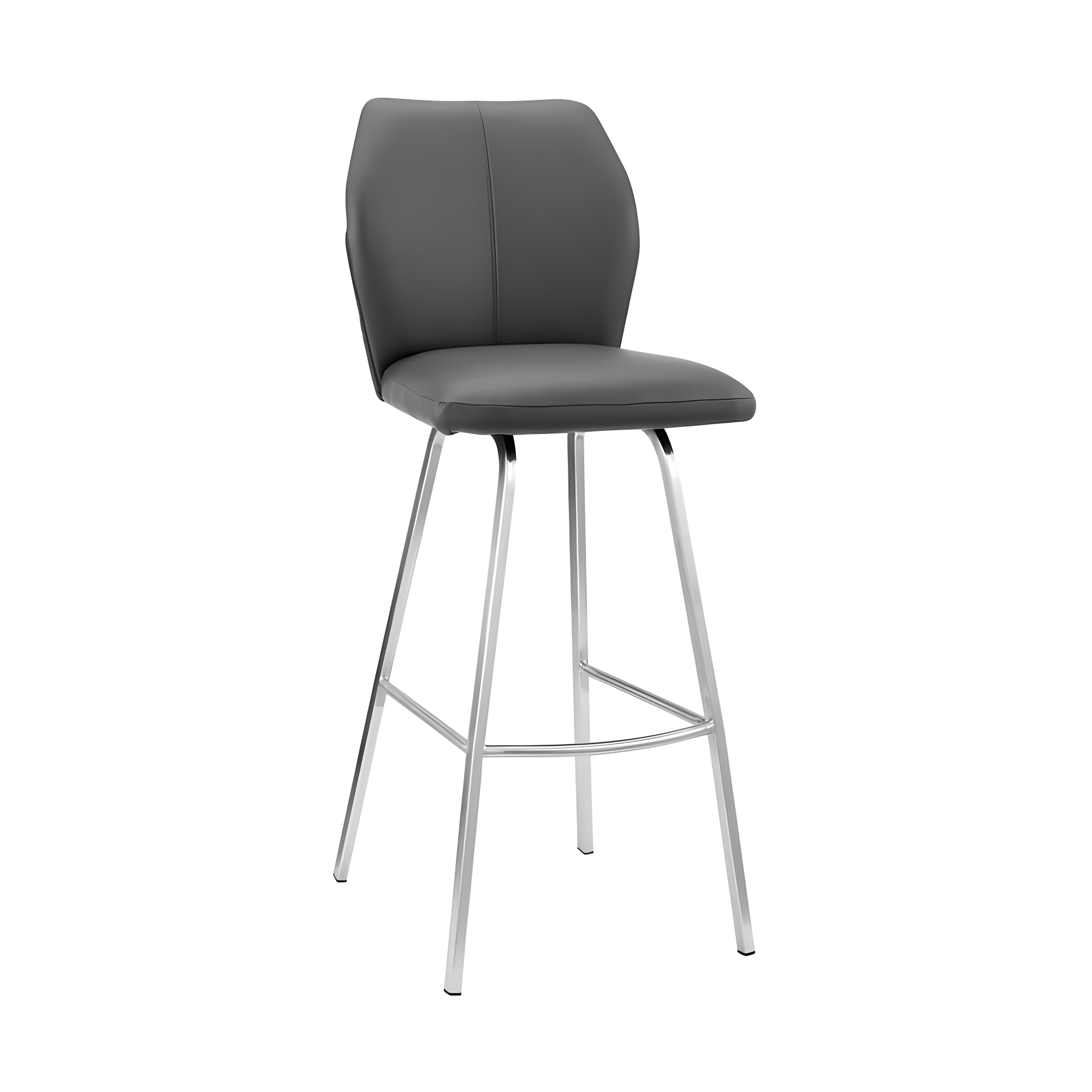 Armen Living Indoor Tandy Gray Faux Leather and Black Metal 26" Counter Stool