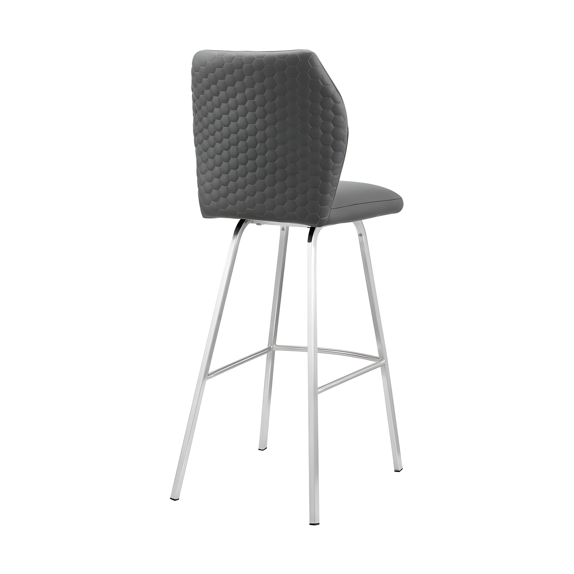 Armen Living Indoor Tandy Gray Faux Leather and Black Metal 26" Counter Stool