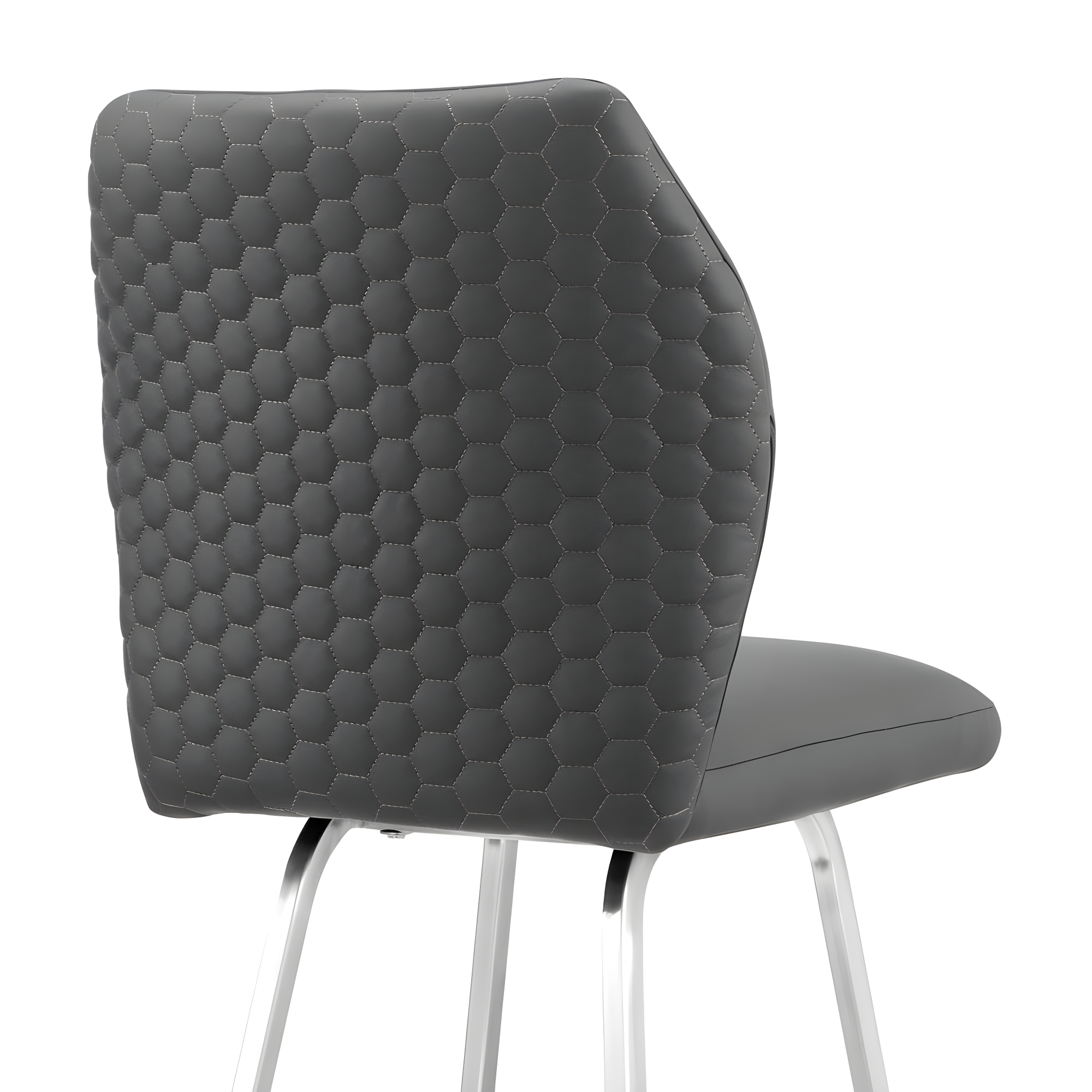 Armen Living Indoor Tandy Gray Faux Leather and Black Metal 26" Counter Stool