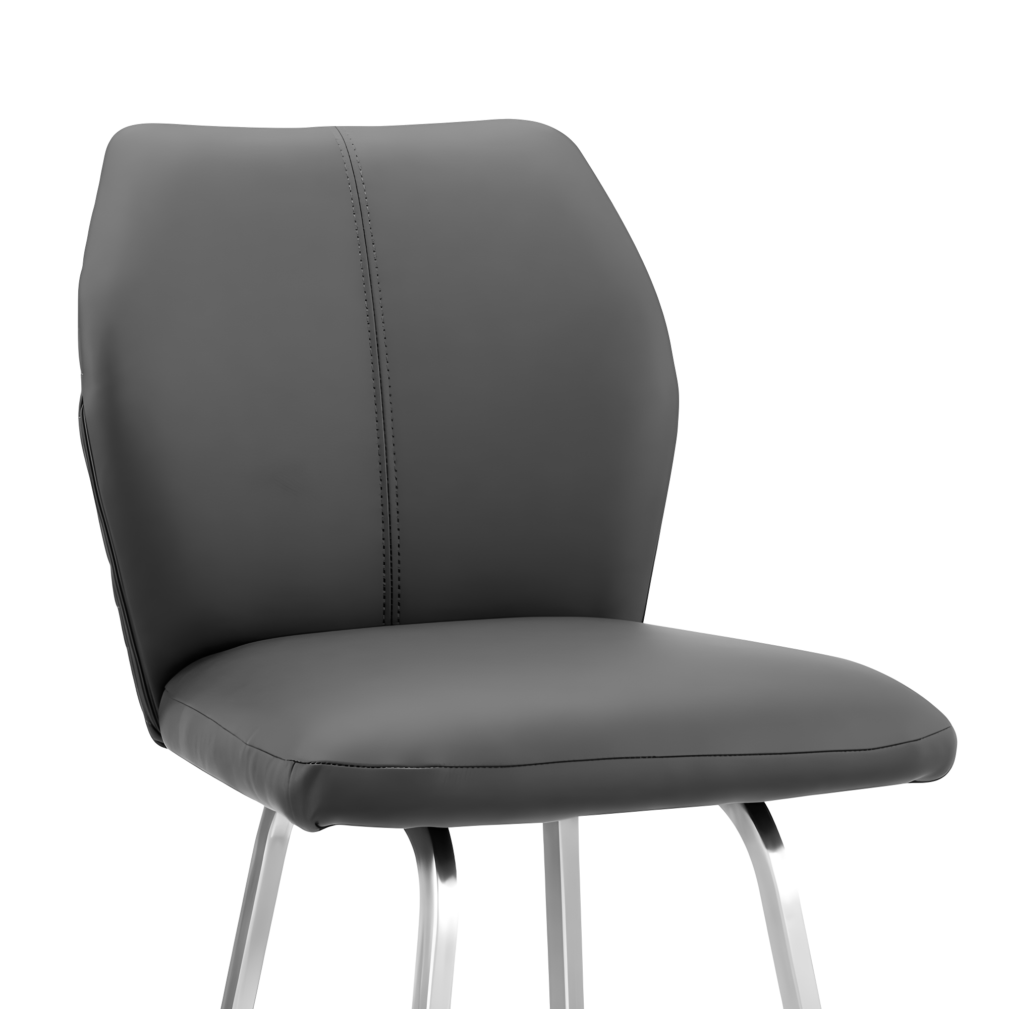 Armen Living Indoor Tandy Gray Faux Leather and Black Metal 26" Counter Stool