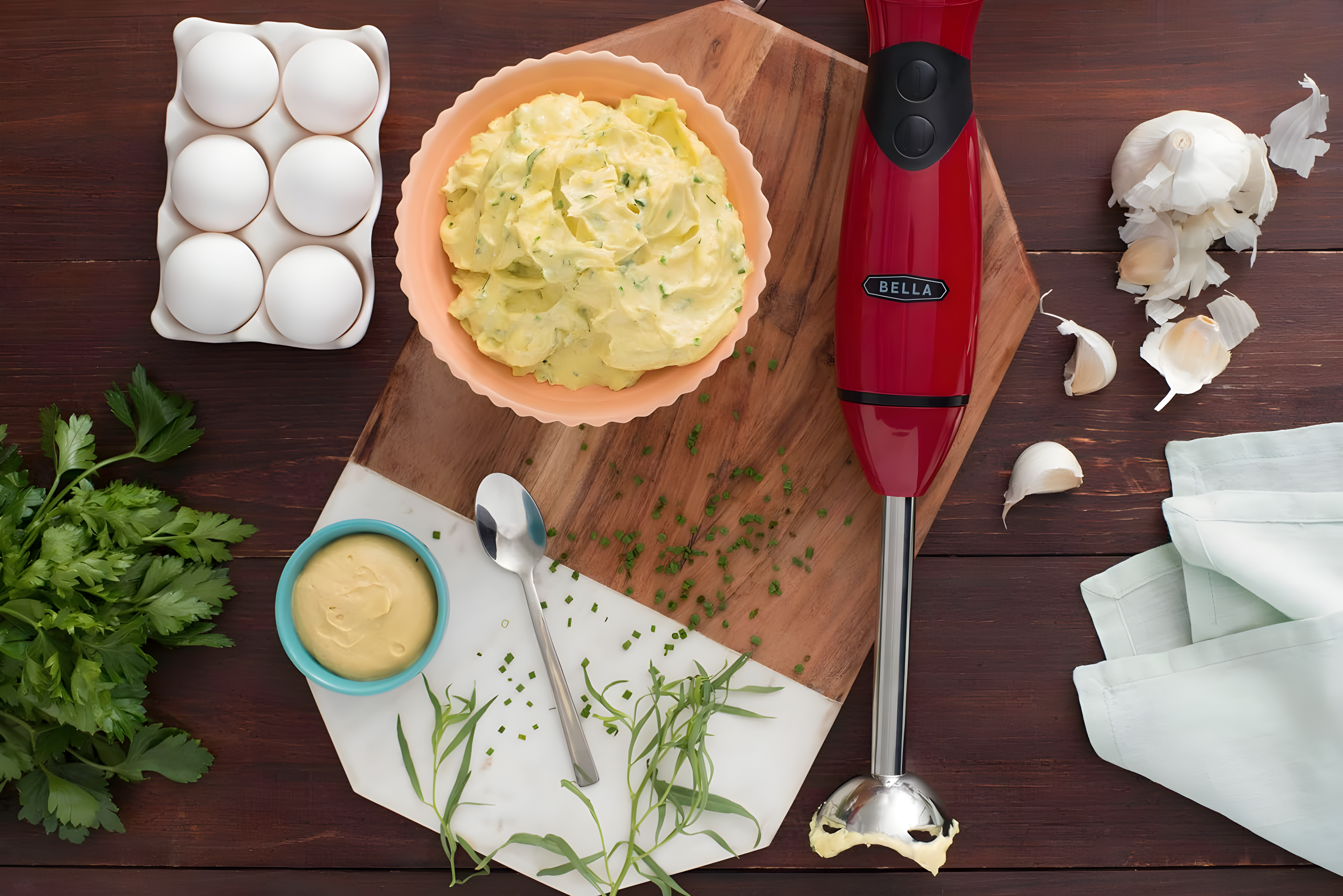 Bella Immersion Blender, Red