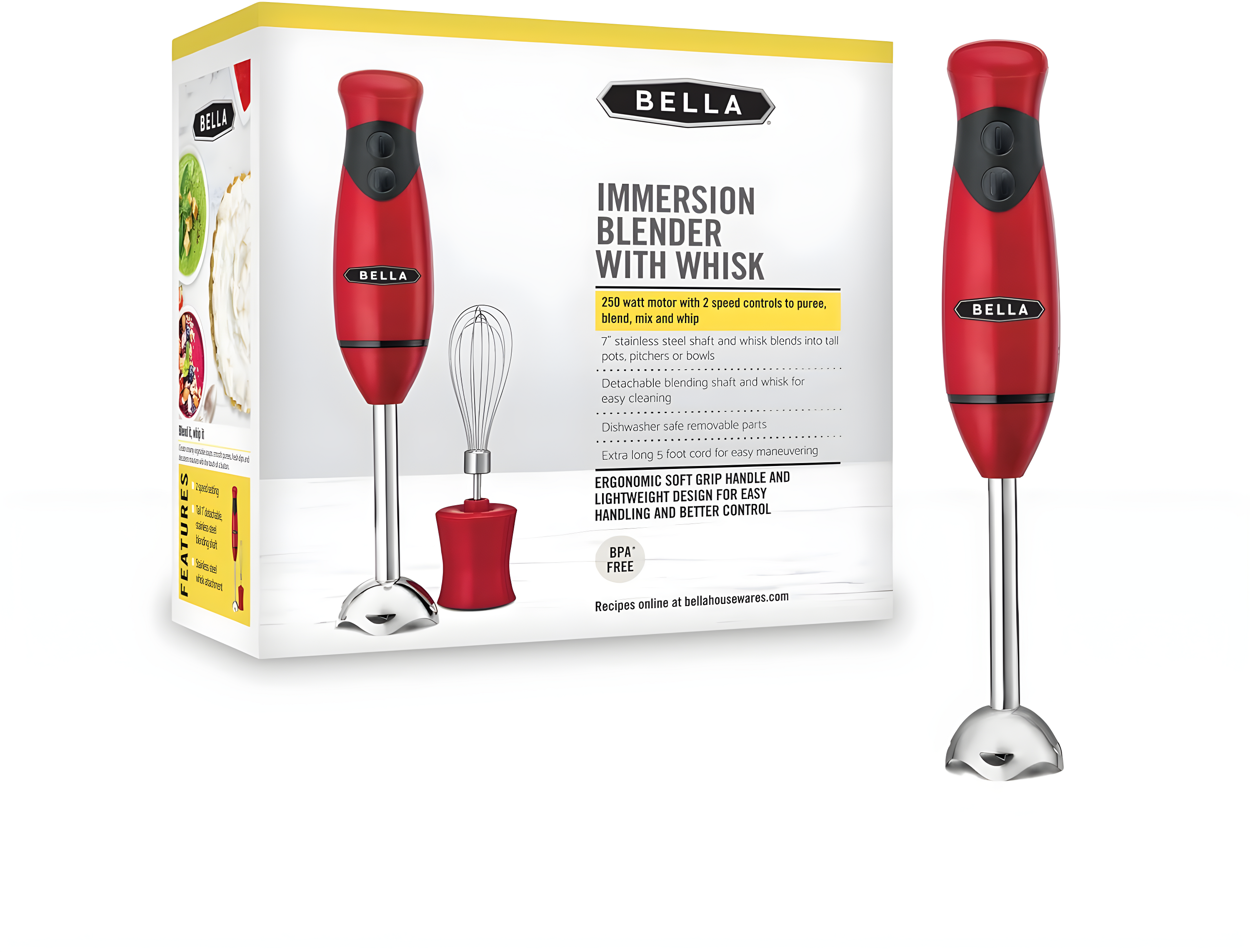 Bella Immersion Blender, Red