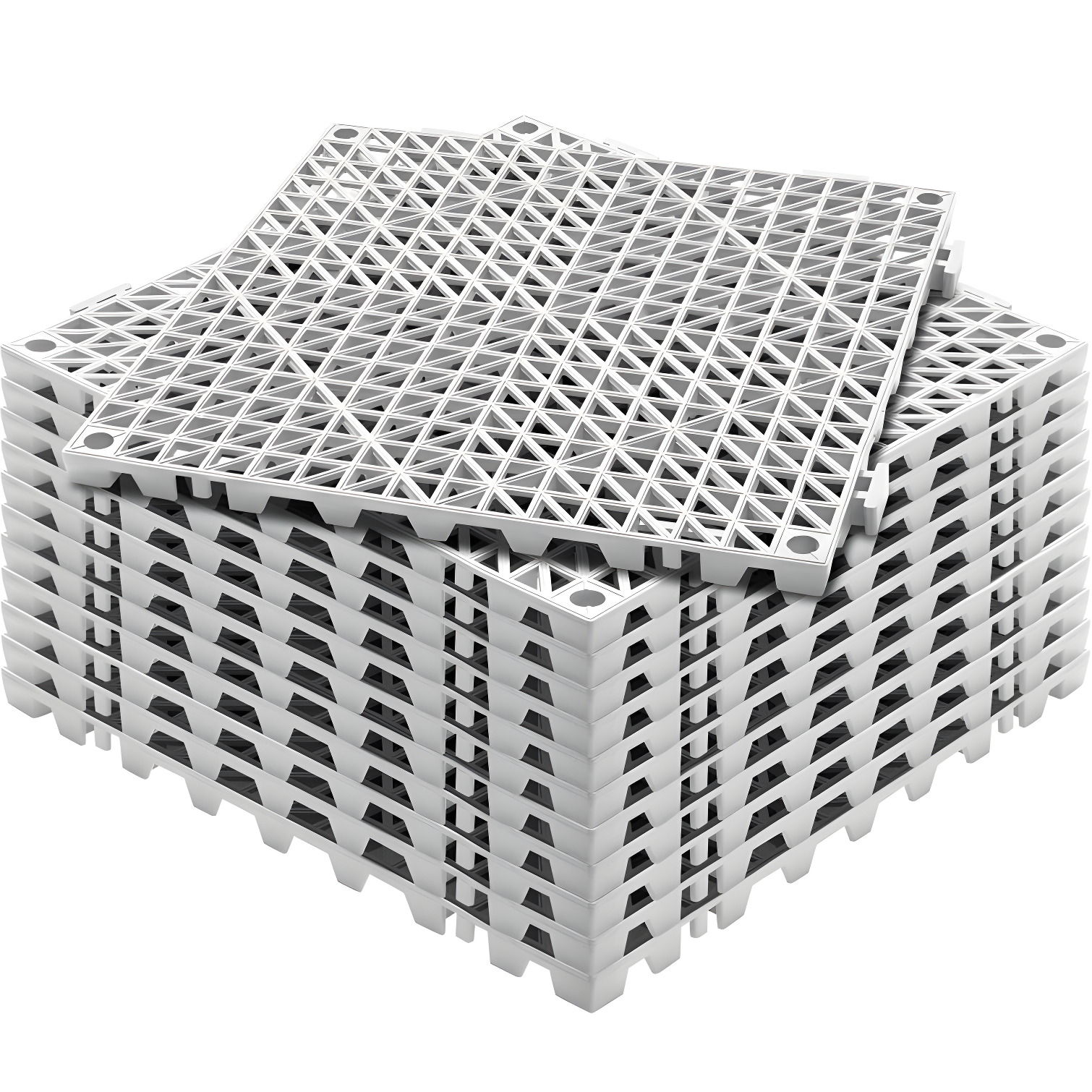 VEVOR 12'' W x 12'' L Garage Flooring Drain Tiles (Set of 12)