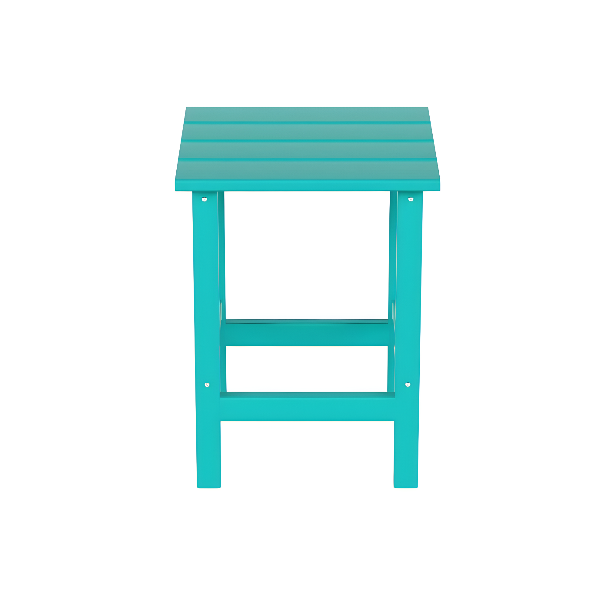 Polytrends  Laguna Hdpe All Weather Outdoor Patio Square Side Table Turquoise