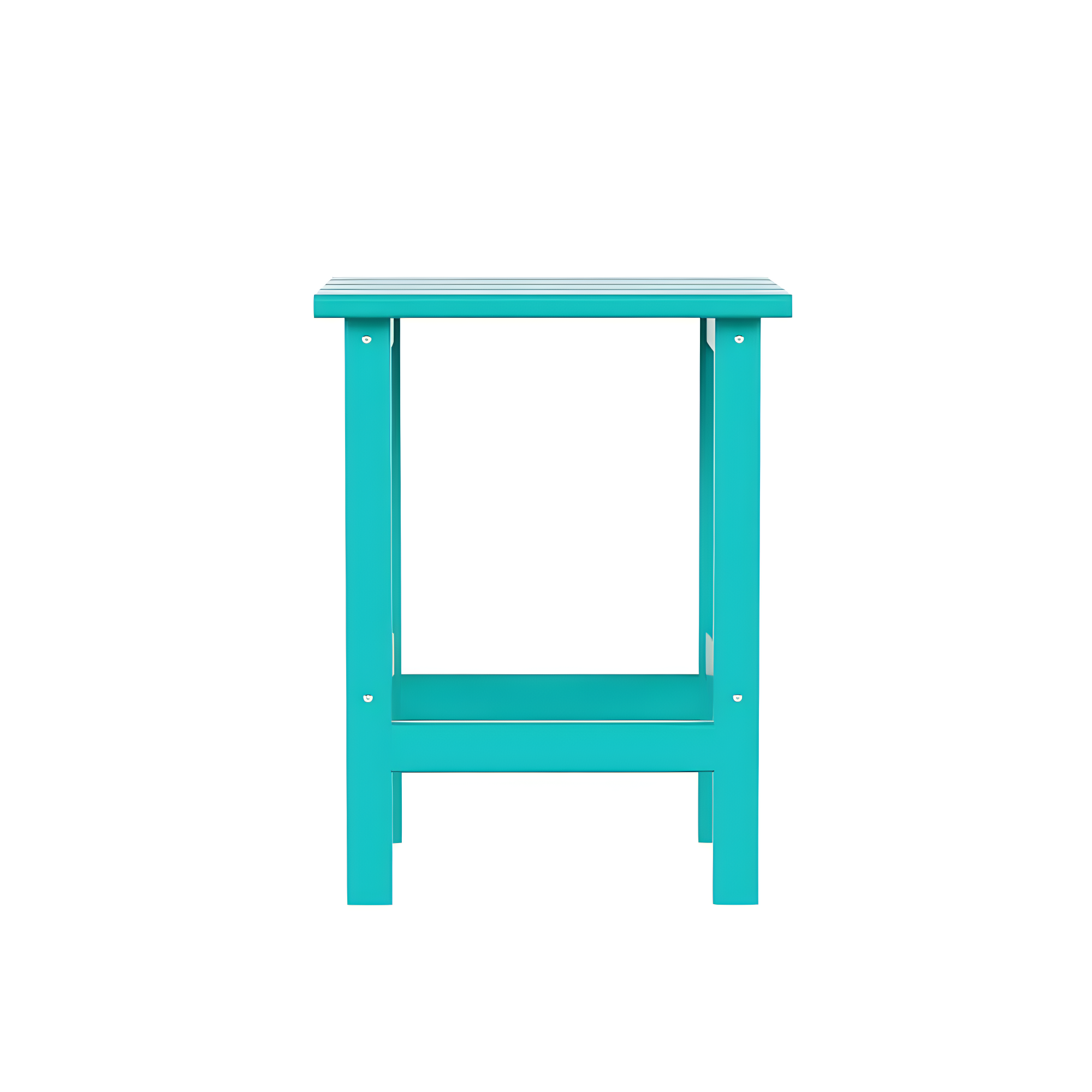 Polytrends  Laguna Hdpe All Weather Outdoor Patio Square Side Table Turquoise