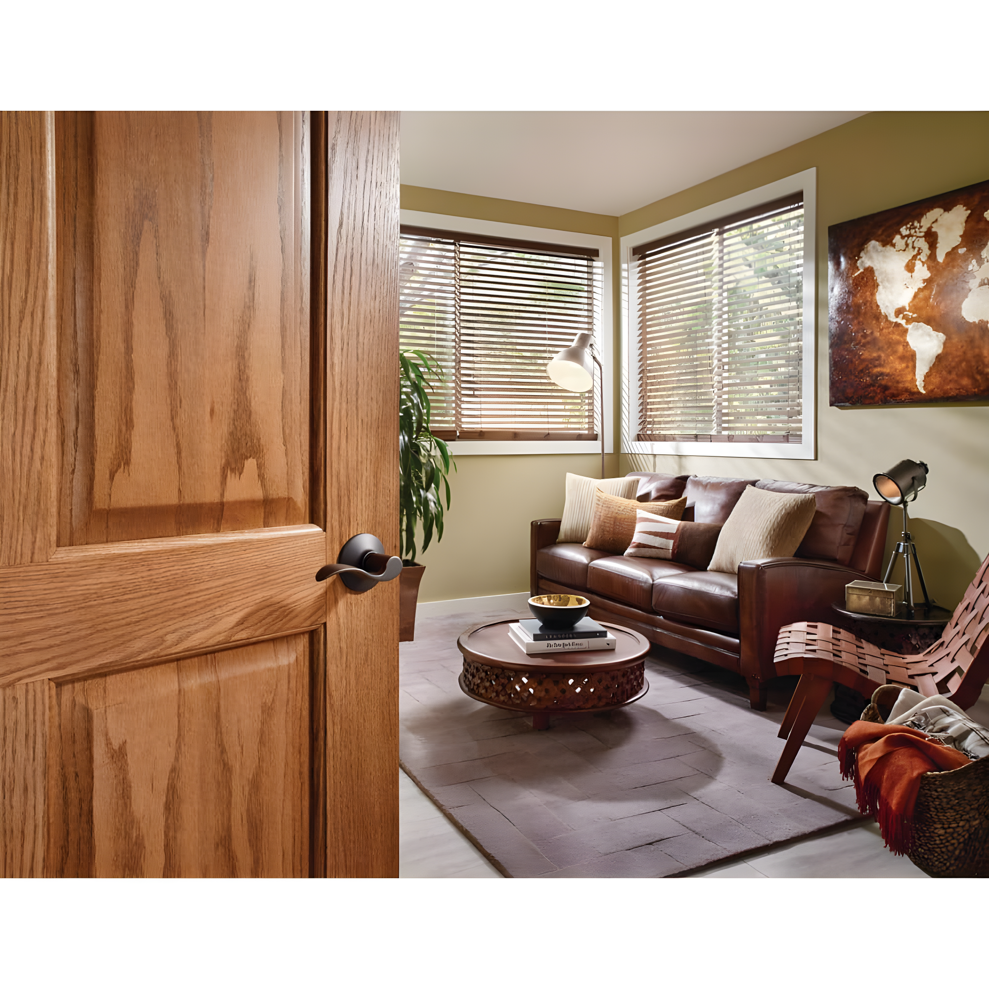 Accent Privacy Door Lever with Rosette