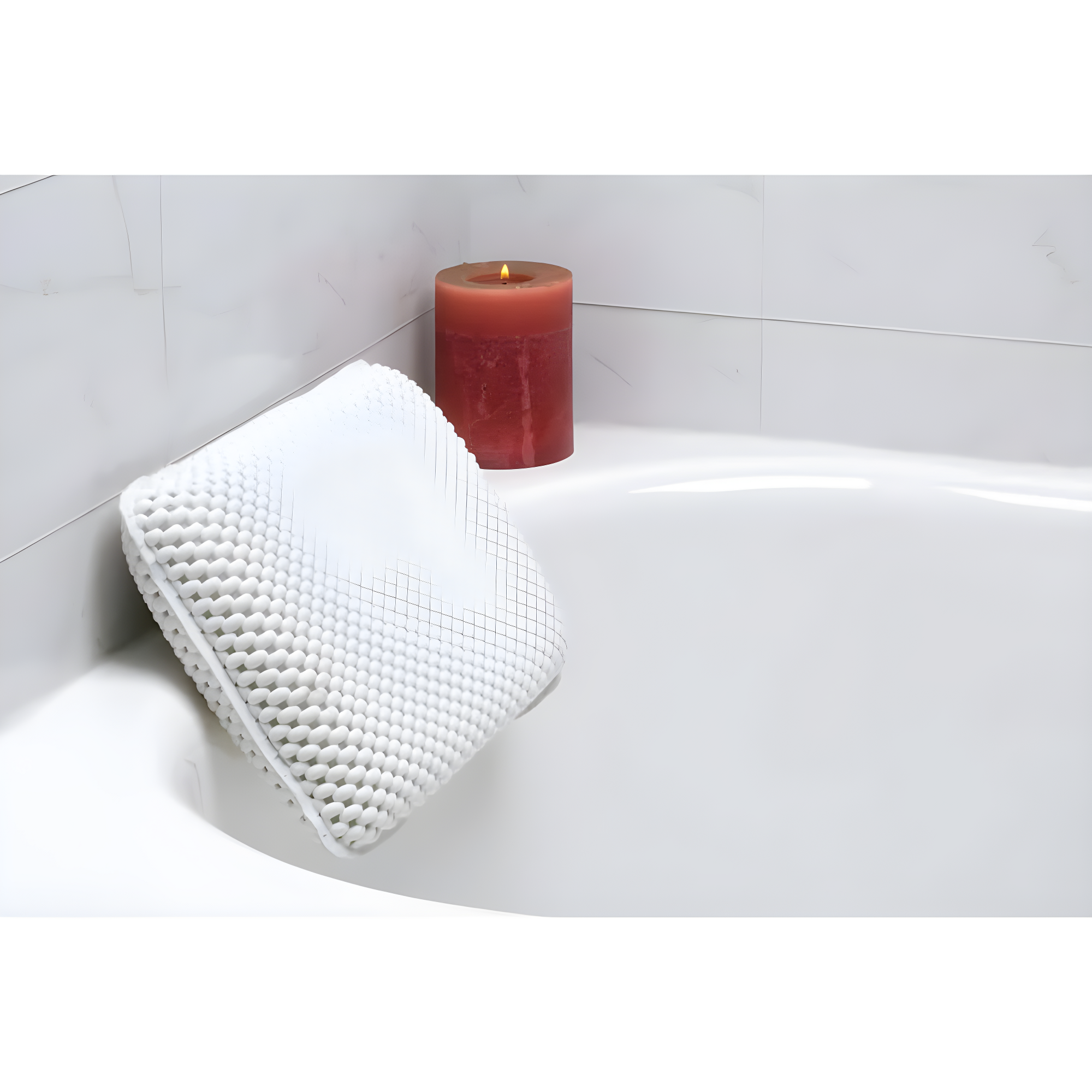 Bath Bliss Spa Foam Bath Pillow, White