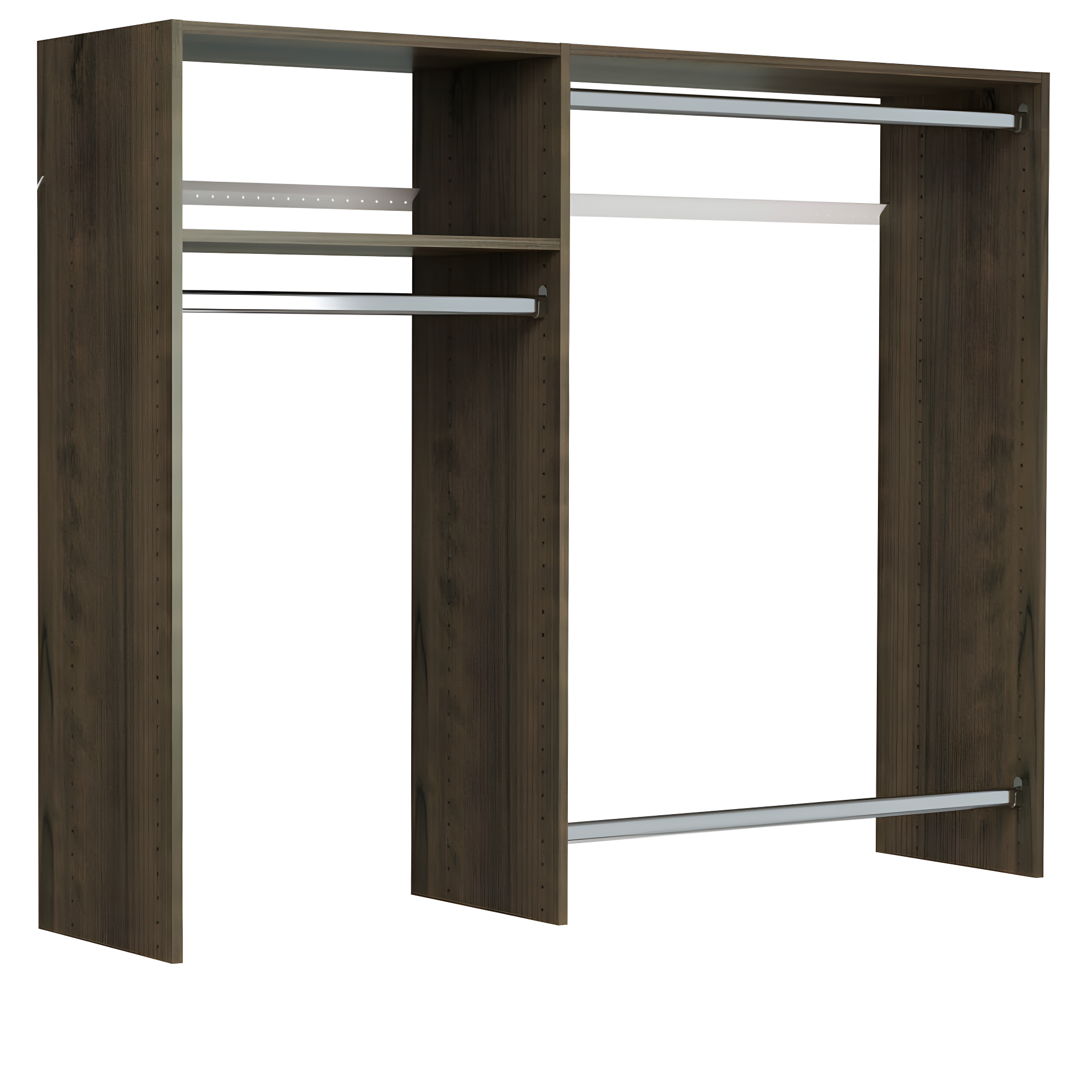Easy Track Hanging Closet Organizer Rack, Brown
