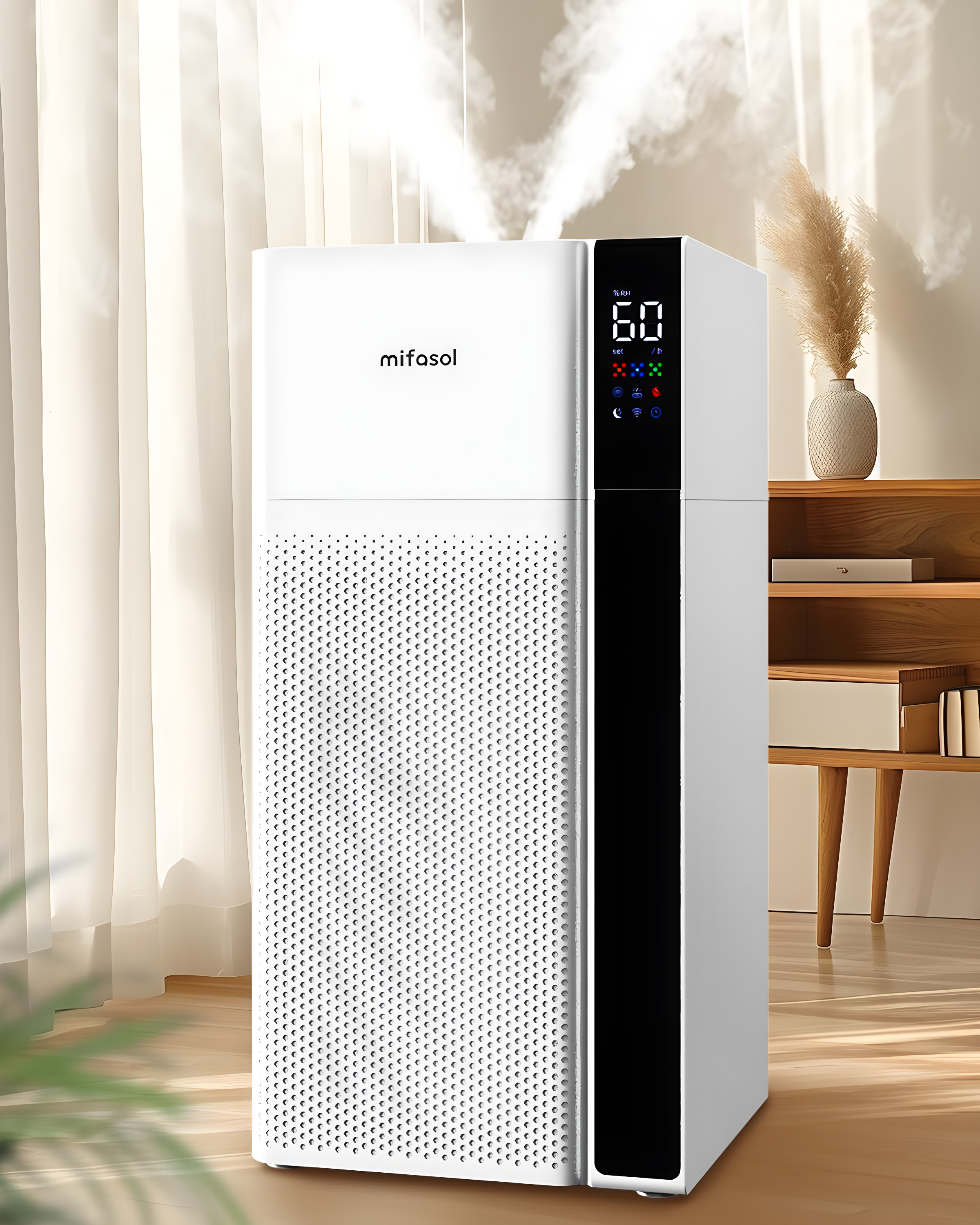 Warm and Cool Mist Humidifier Large Room, 5.3Gal/20L Whole House Humidifiers for Home, Quickly & Evenly Humidify Larger Areas, Top Fill, White