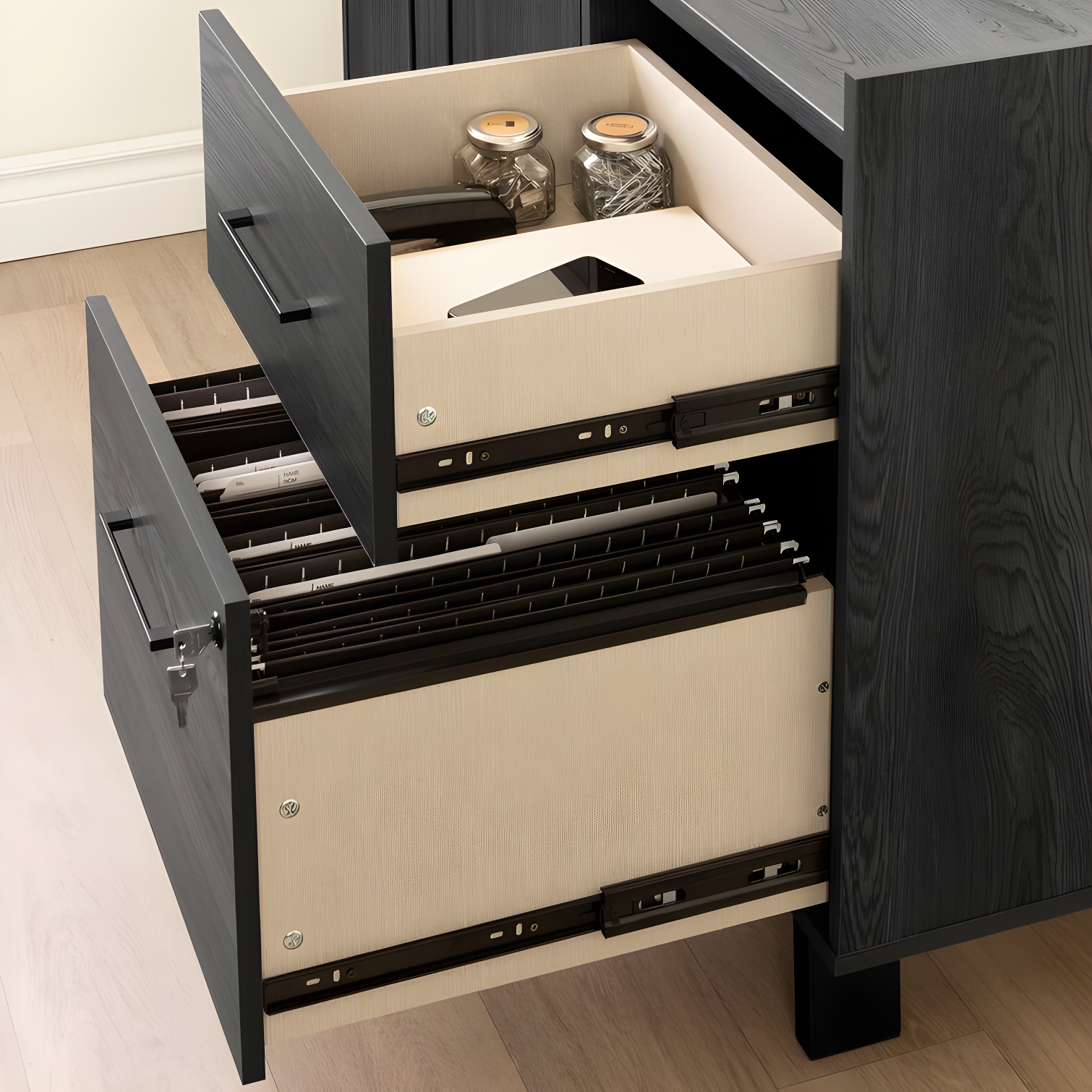 Peake 47.5'' Wide 2 - Drawer Filing Credenza with Cable Management